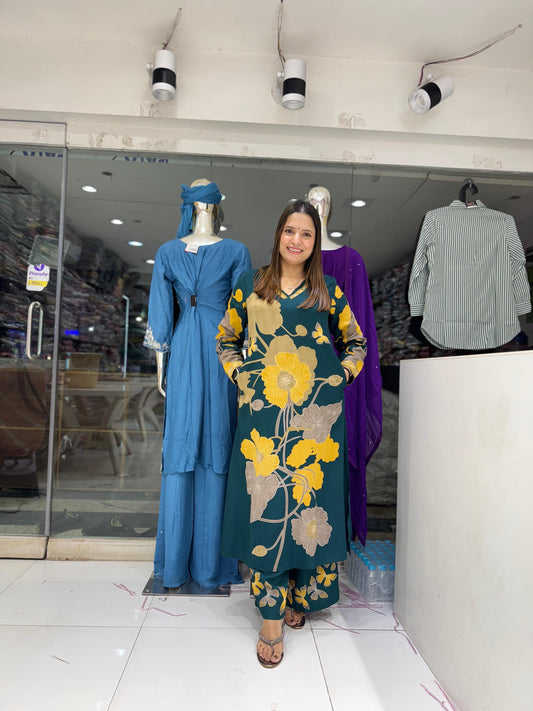 German Rayon Green 2pc Suit