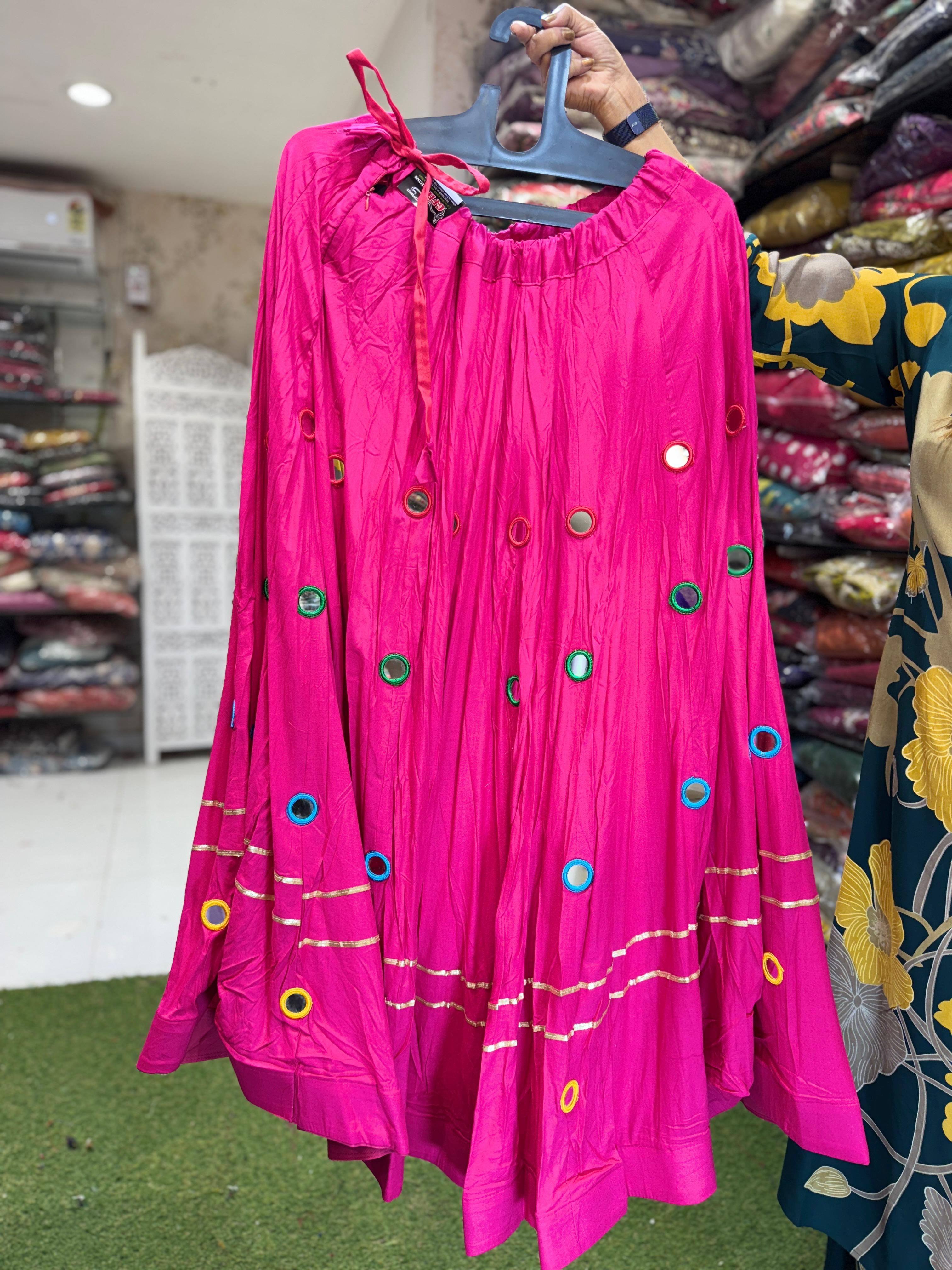 Navratri Designer Skirt Unsteach Blouse Pink Color