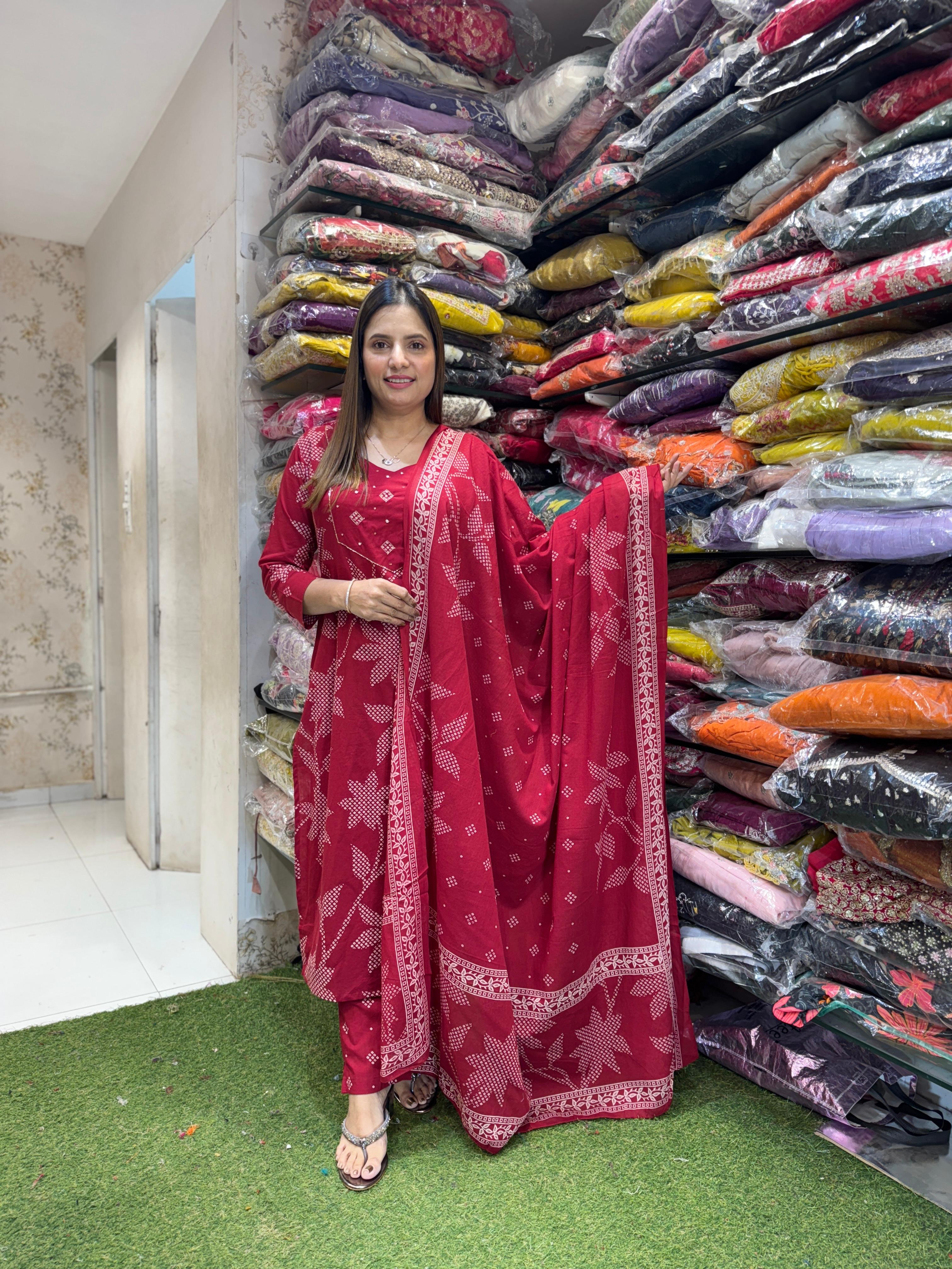 Cotton Red 3pc Set