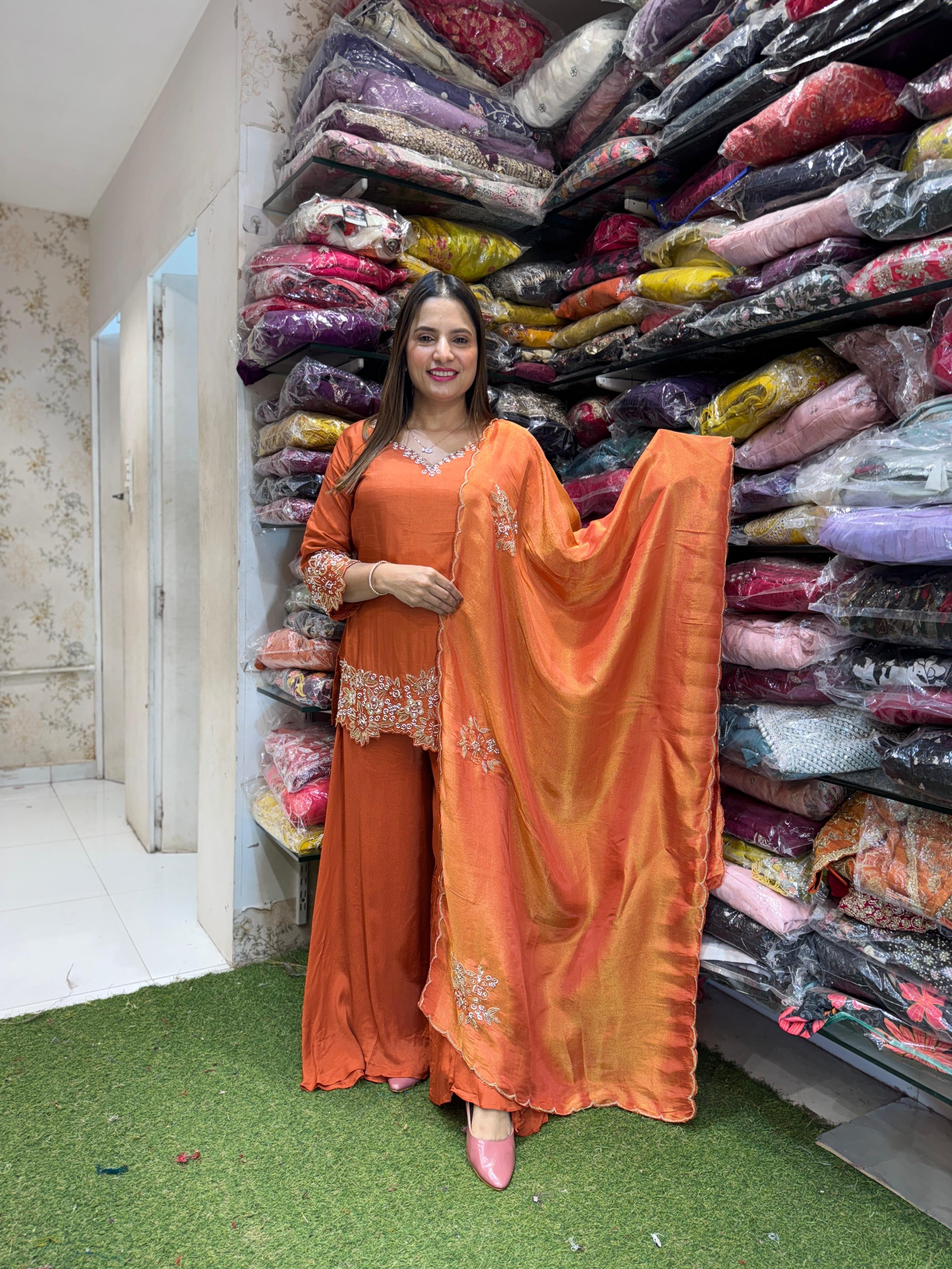 Dola Silk Orange 3pc Set