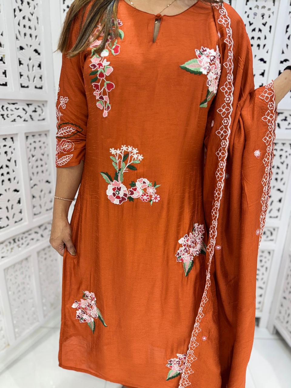 Dola Silk Orange 3pc Set