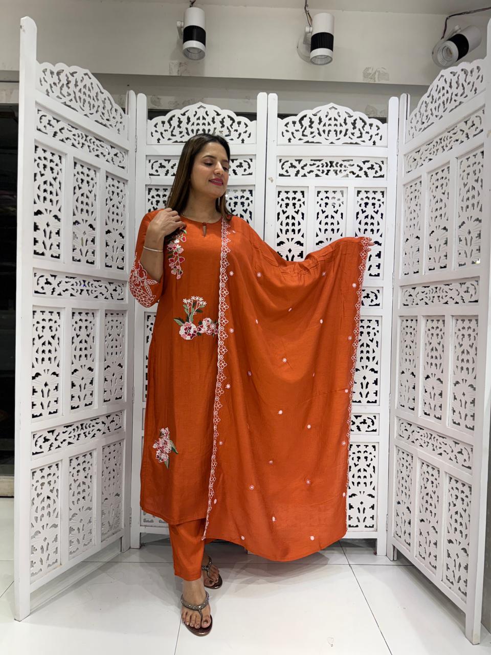 Dola Silk Orange 3pc Set