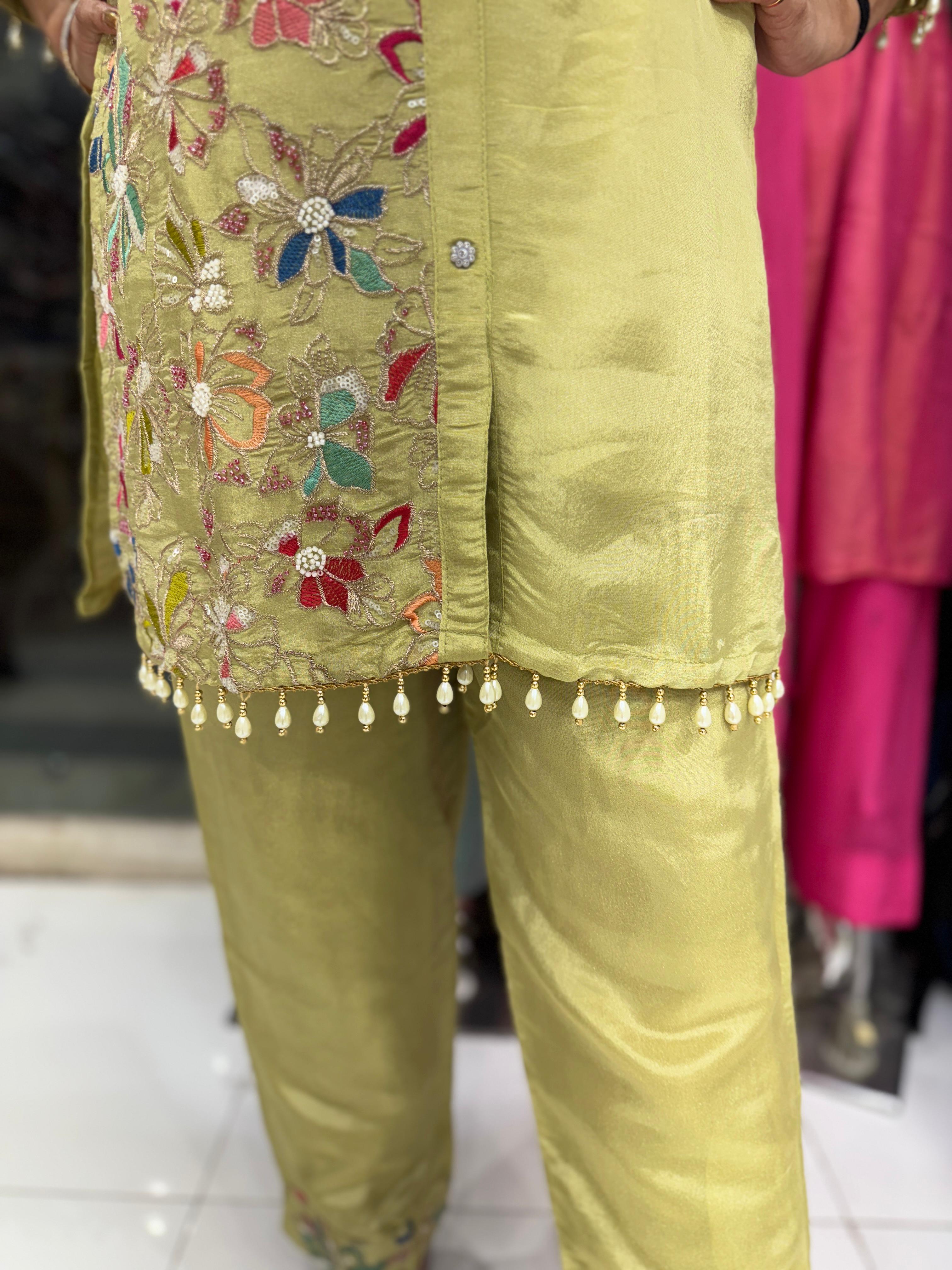 Simmer Tissue Green 2pc Suit