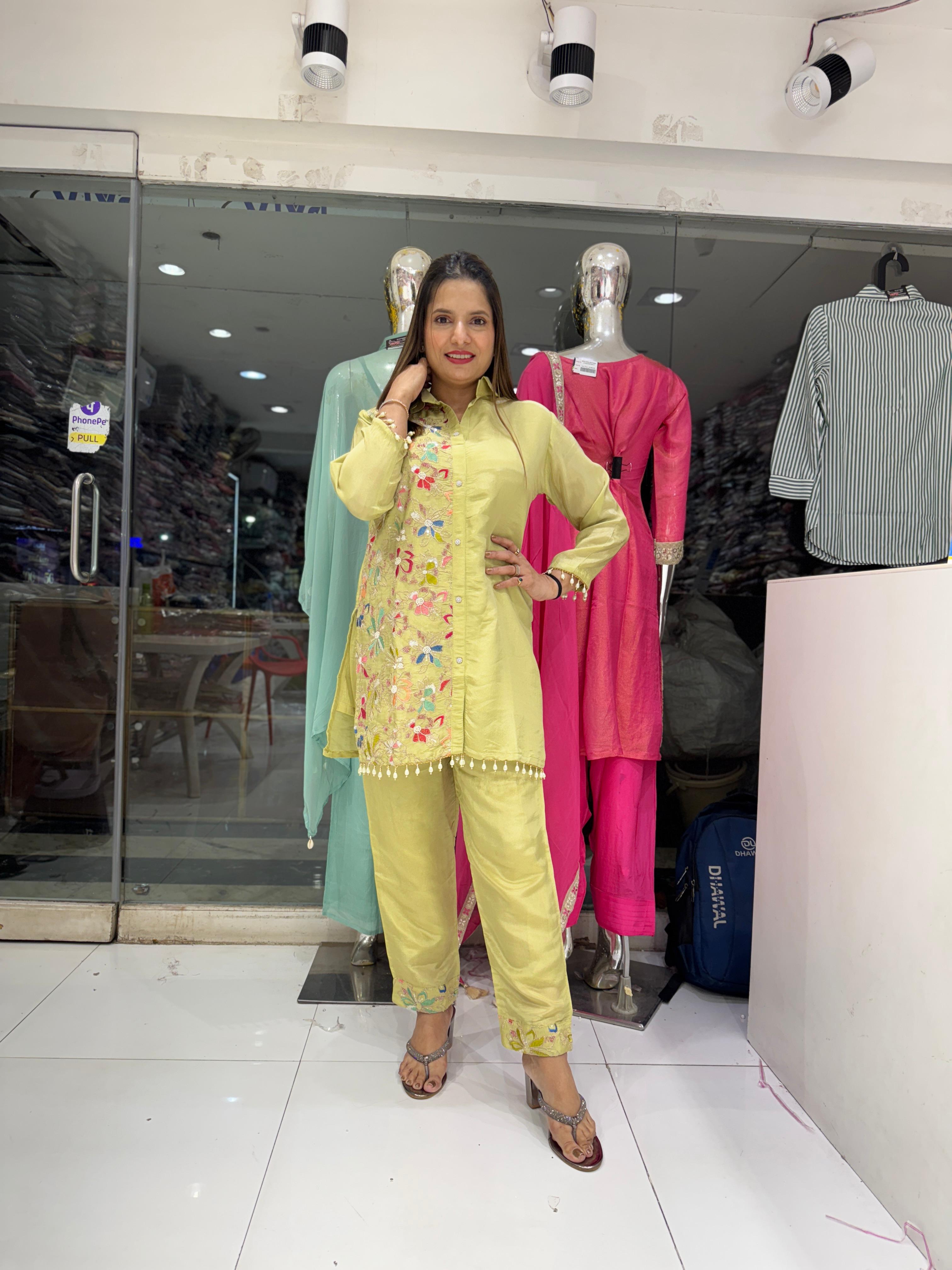 Simmer Tissue Green 2pc Suit