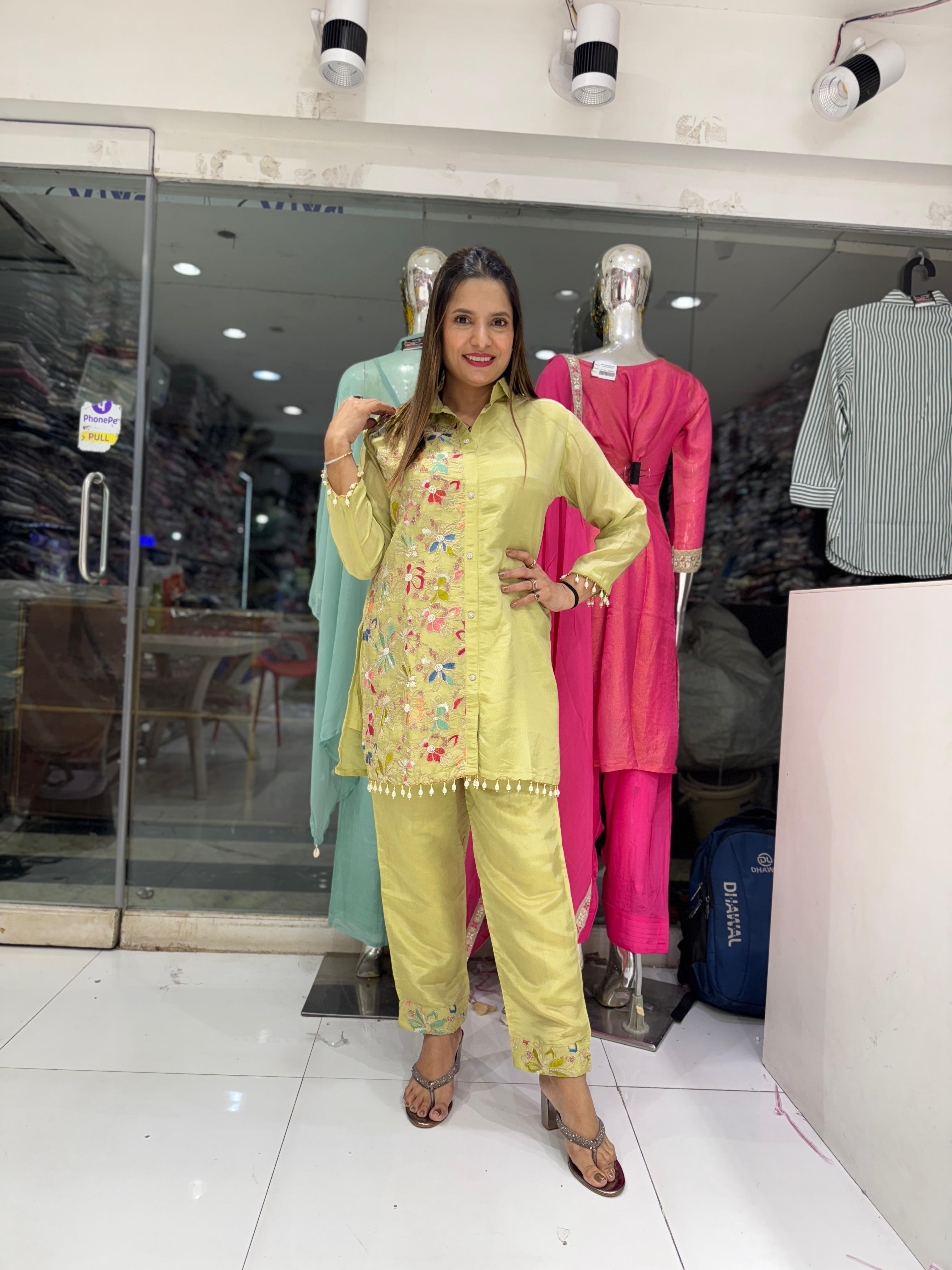 Simmer Tissue Green 2pc Suit