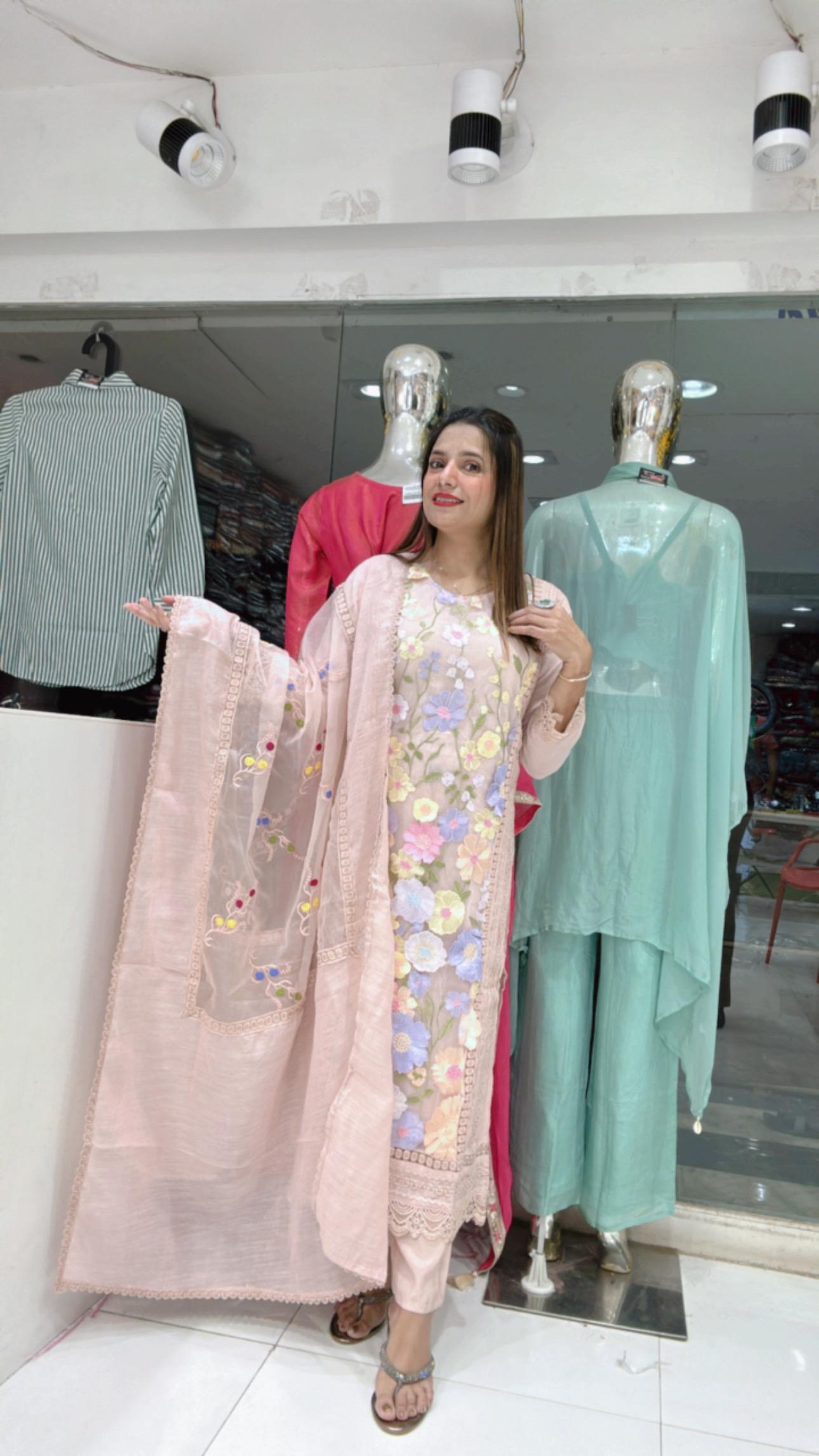Linen Silk Pink 3pc Suit