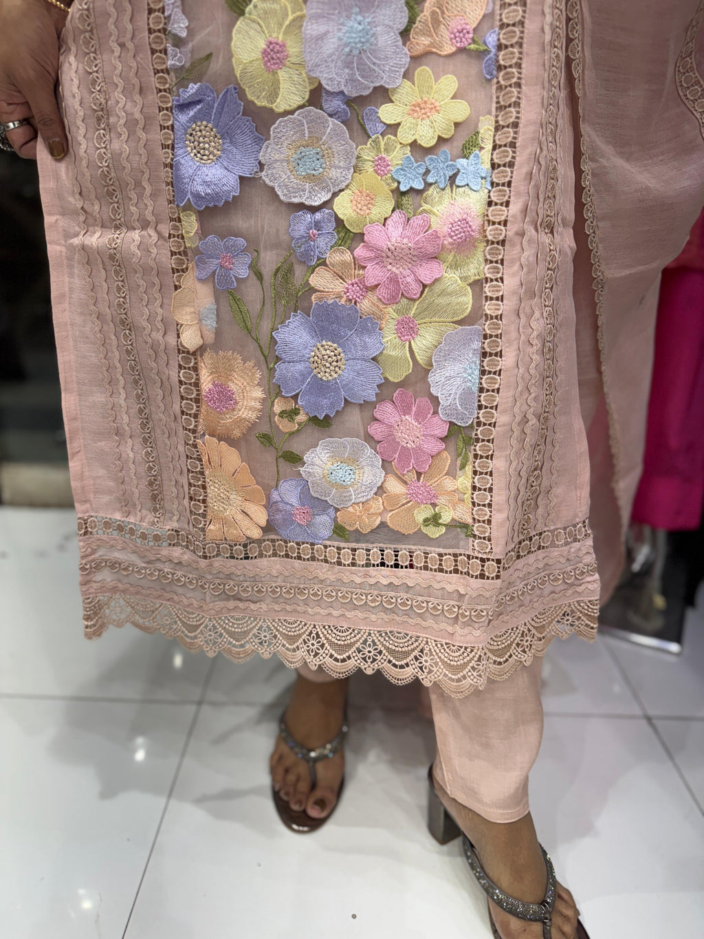 Linen Silk Pink 3pc Suit