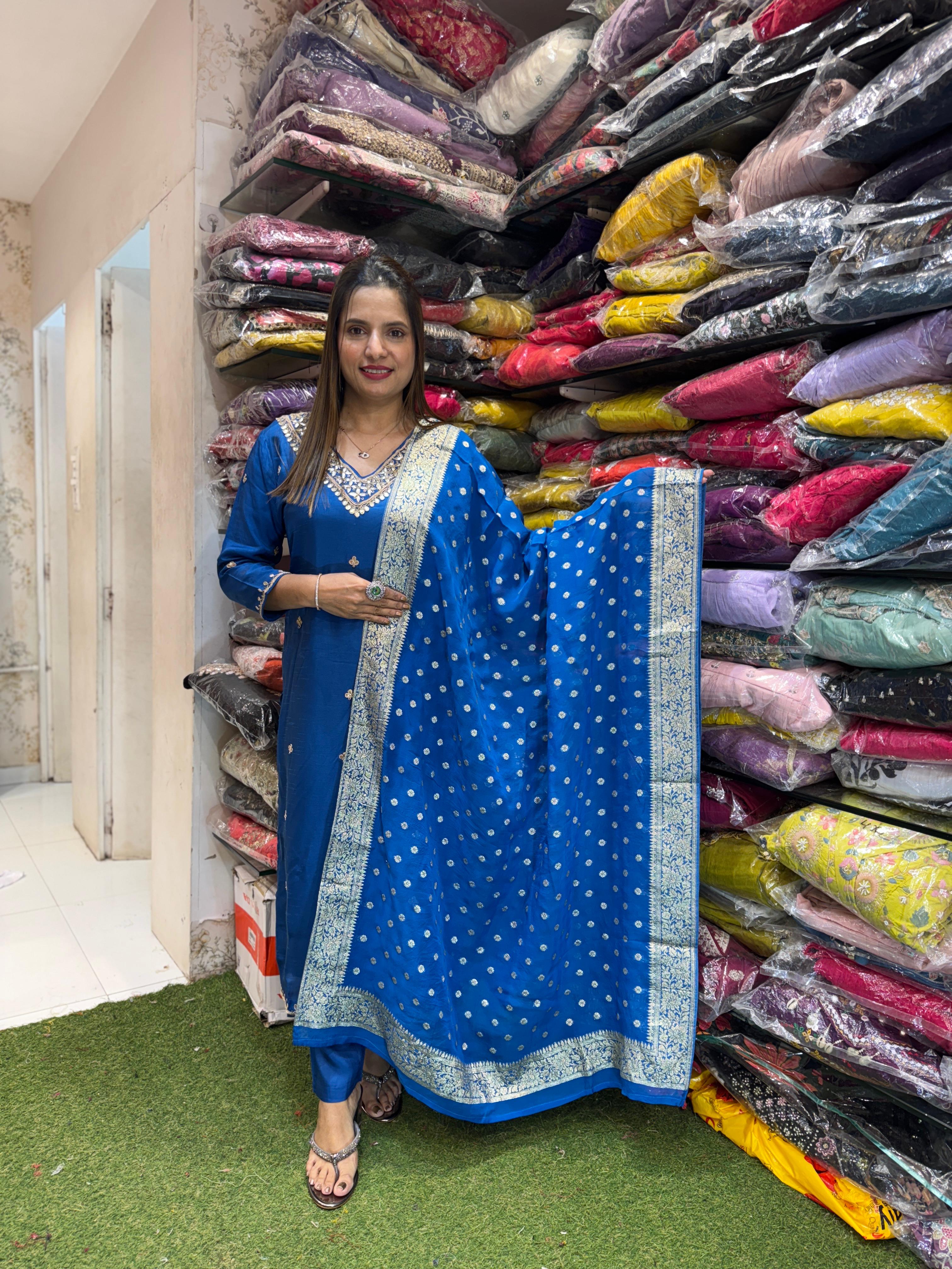 Dola Silk Blue 3pc Set