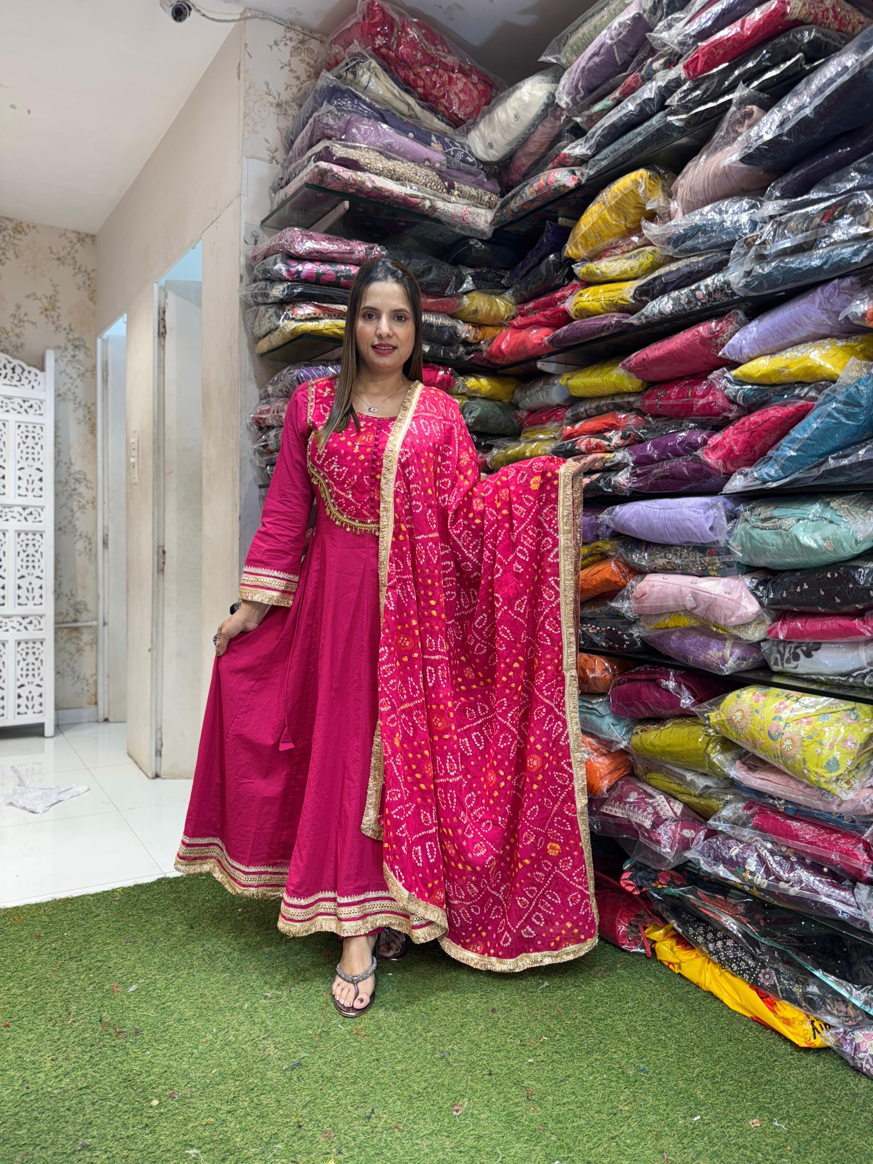 Cotton Georgette Pink 3pc Set