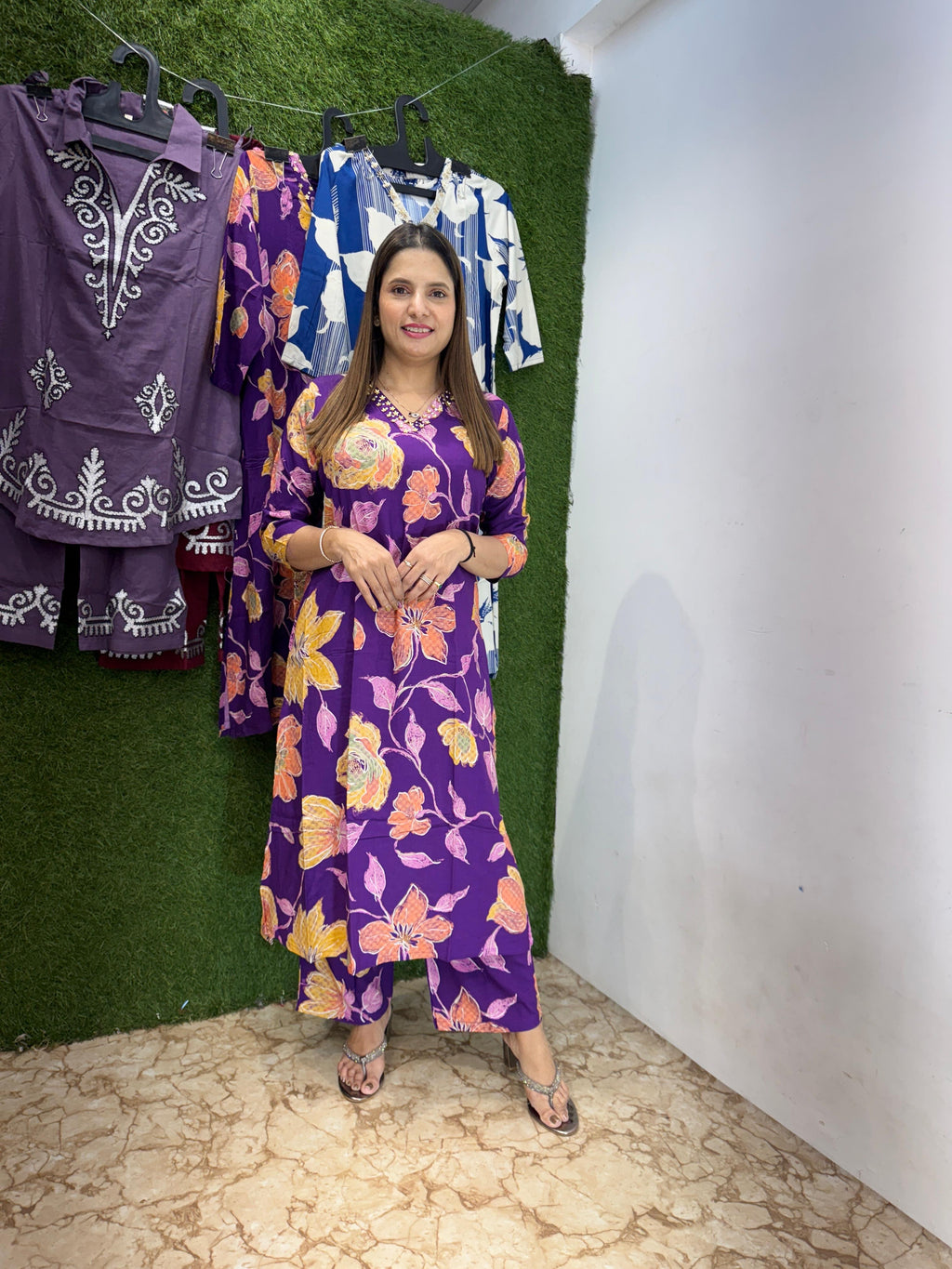 German Rayon Purple 2pc Set