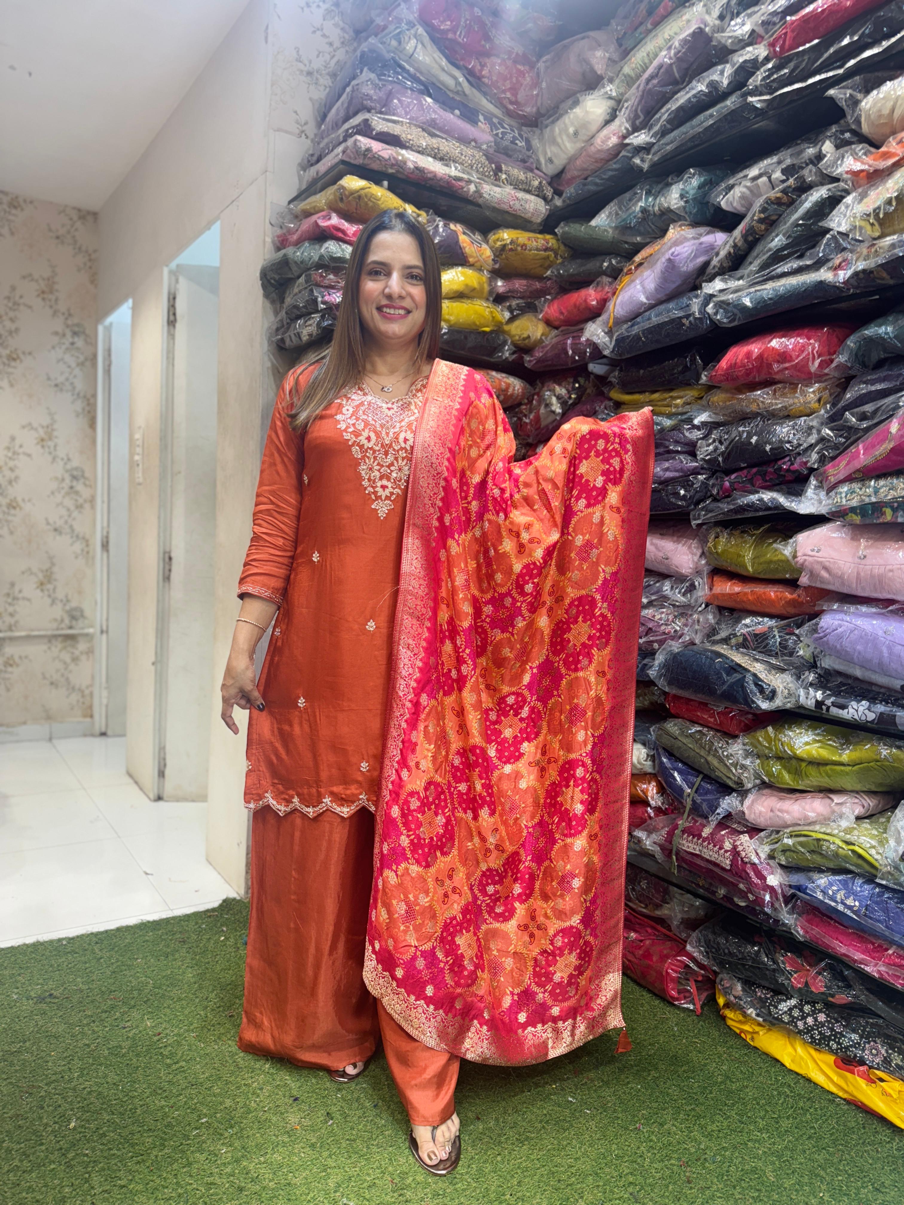 Dola Silk Orange 3pc Set