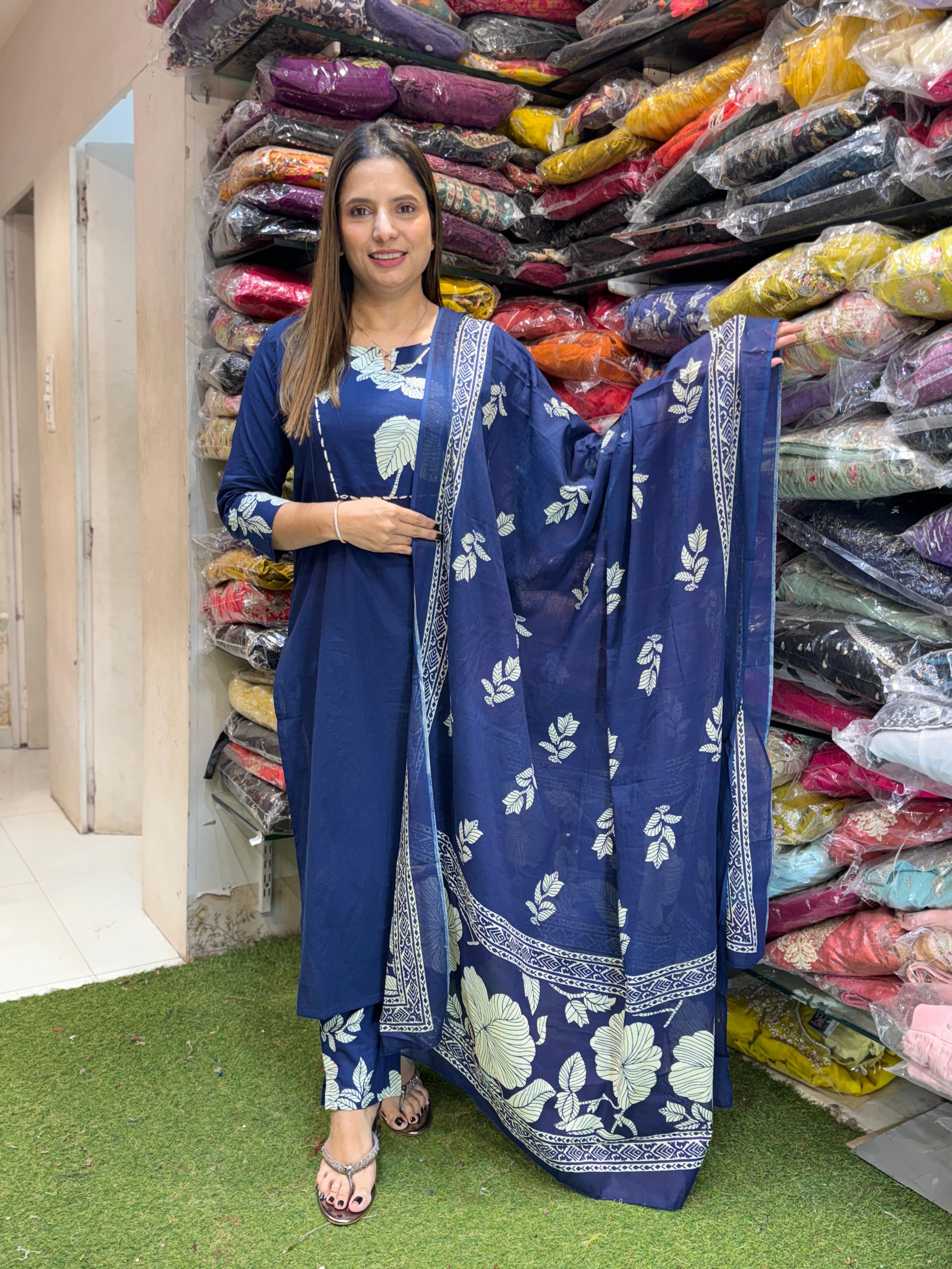Cotton Blue 3pc Set