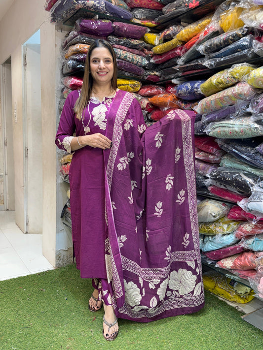 Cotton Purple 3pc Set