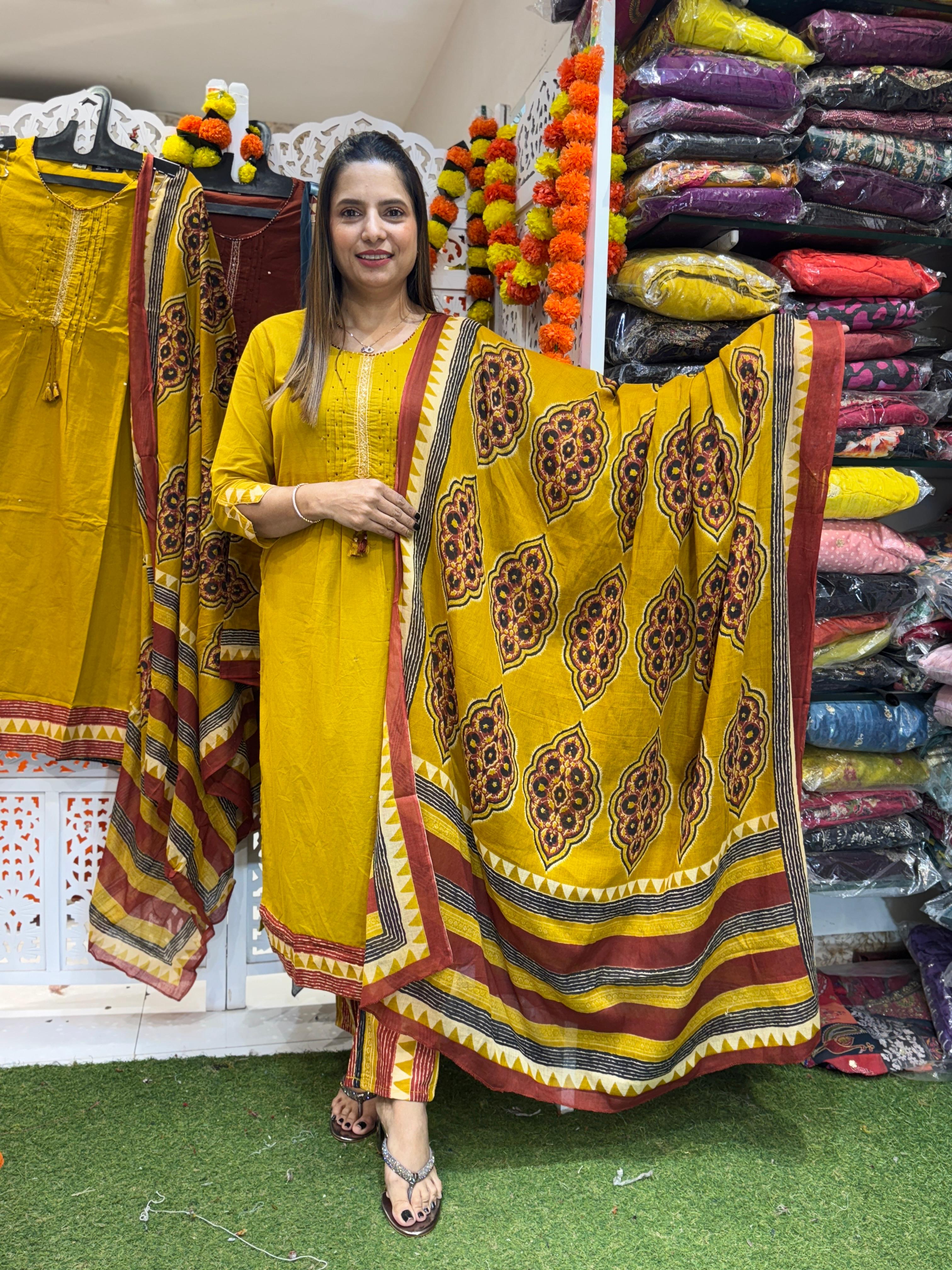 Cotton Yellow 3pc Set