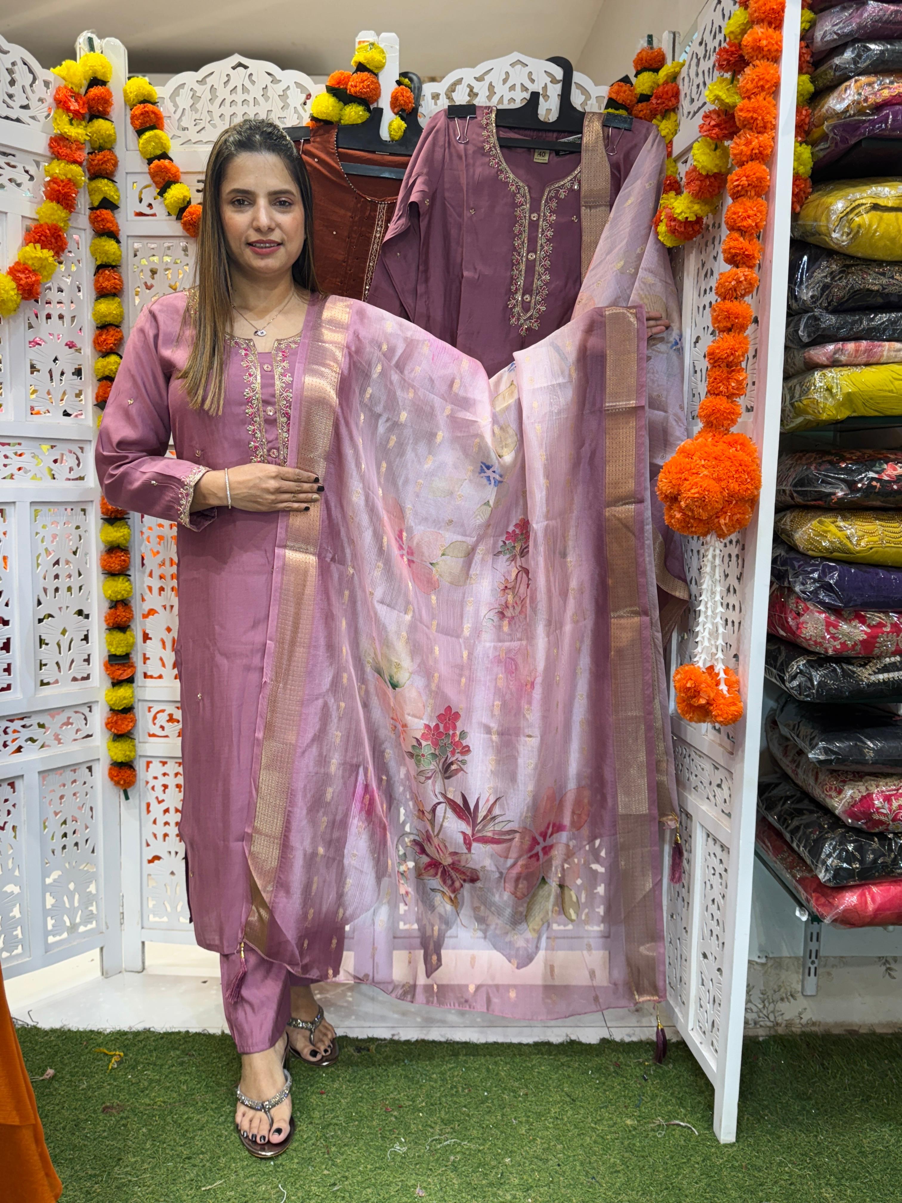 Cotton Silk Purple 3pc Set