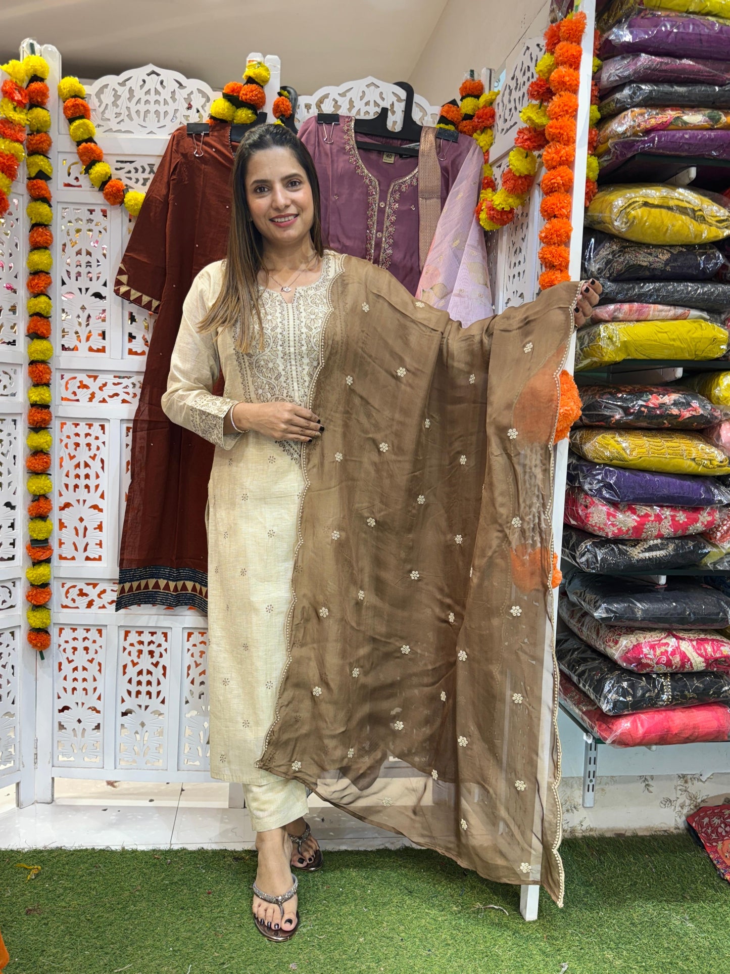 Pure Linen Silk 3pc Suit