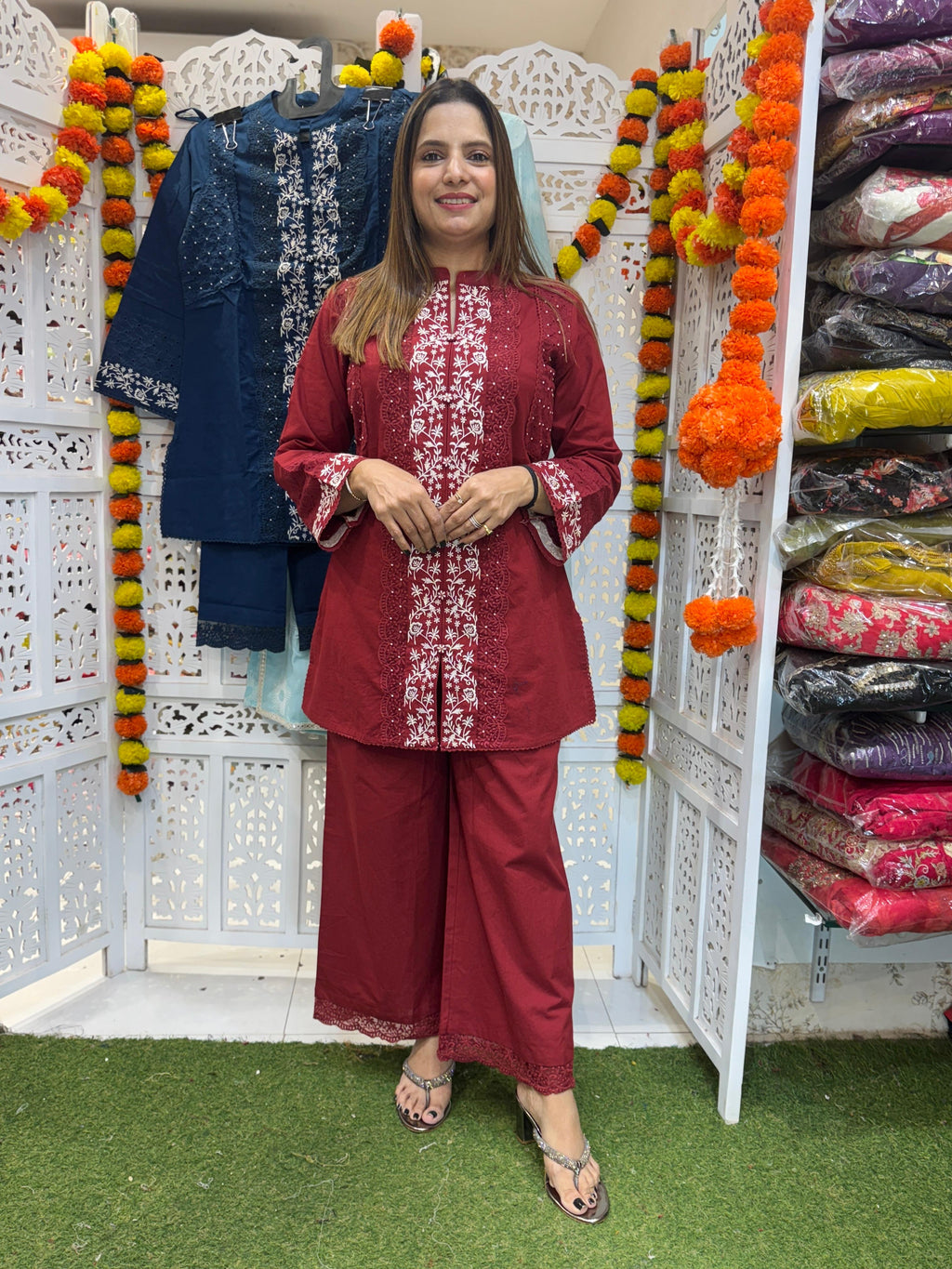 Cotton Maroon 2pc Set