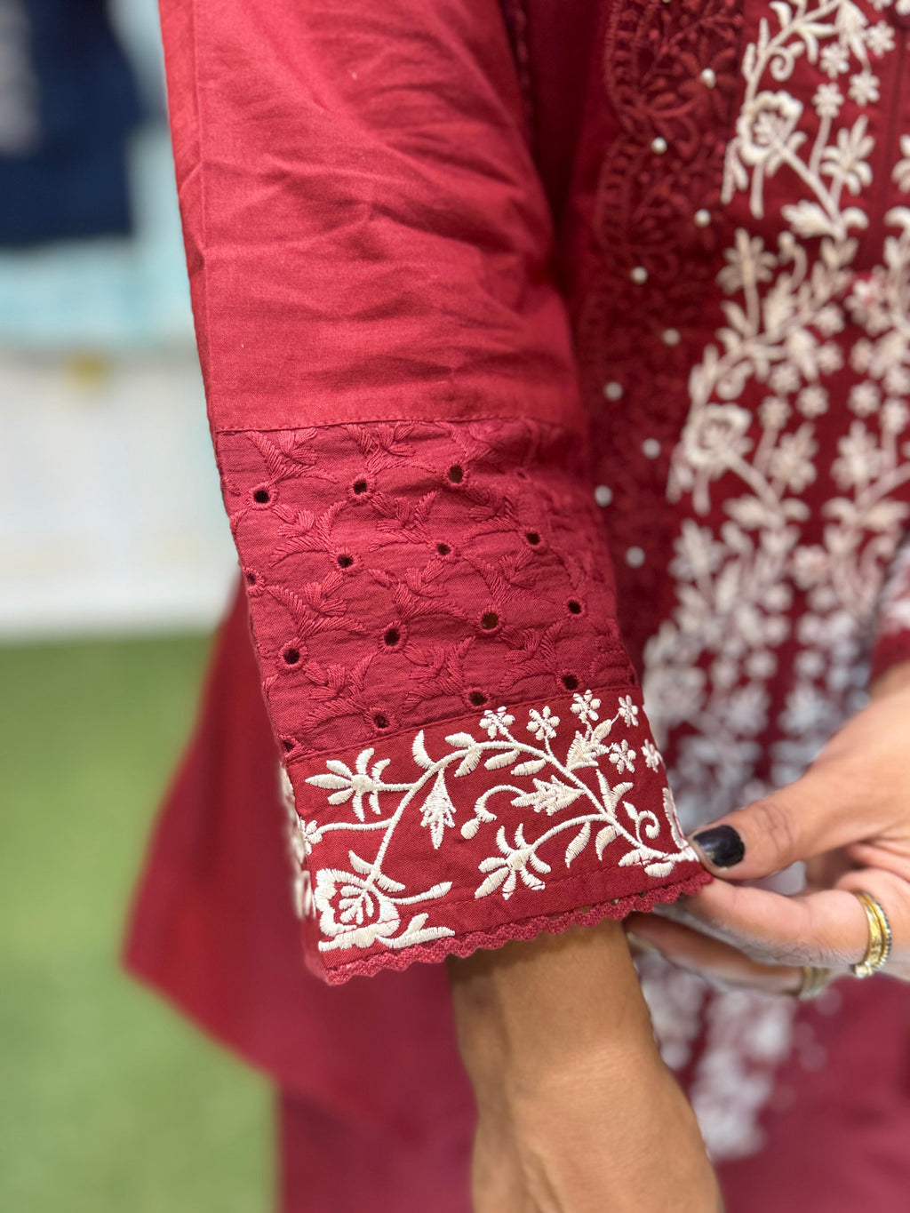 Cotton Maroon 2pc Set