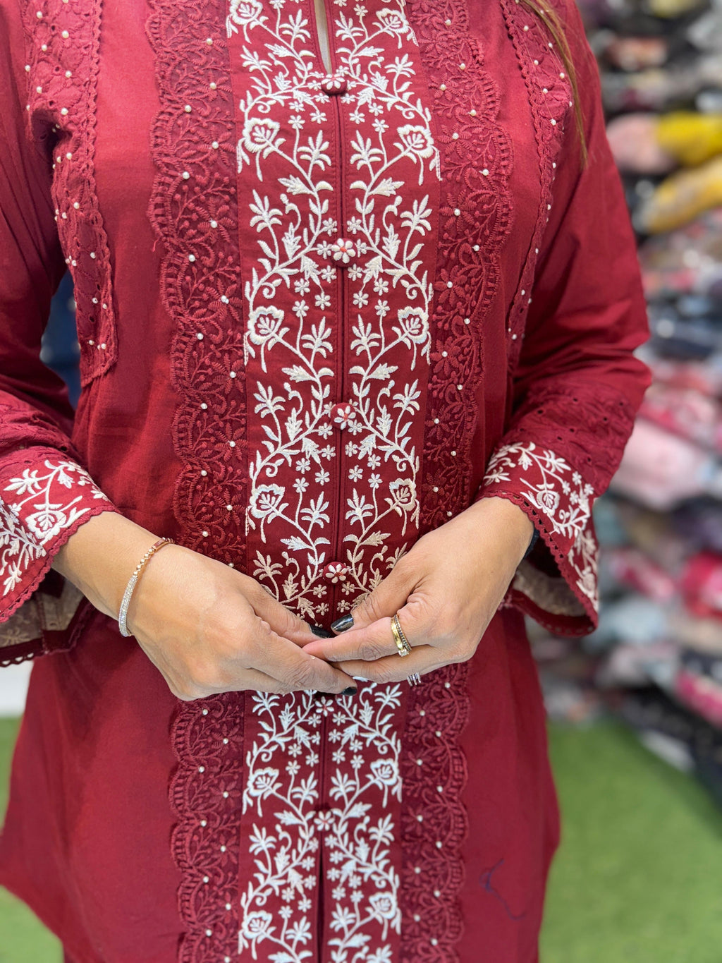 Cotton Maroon 2pc Set