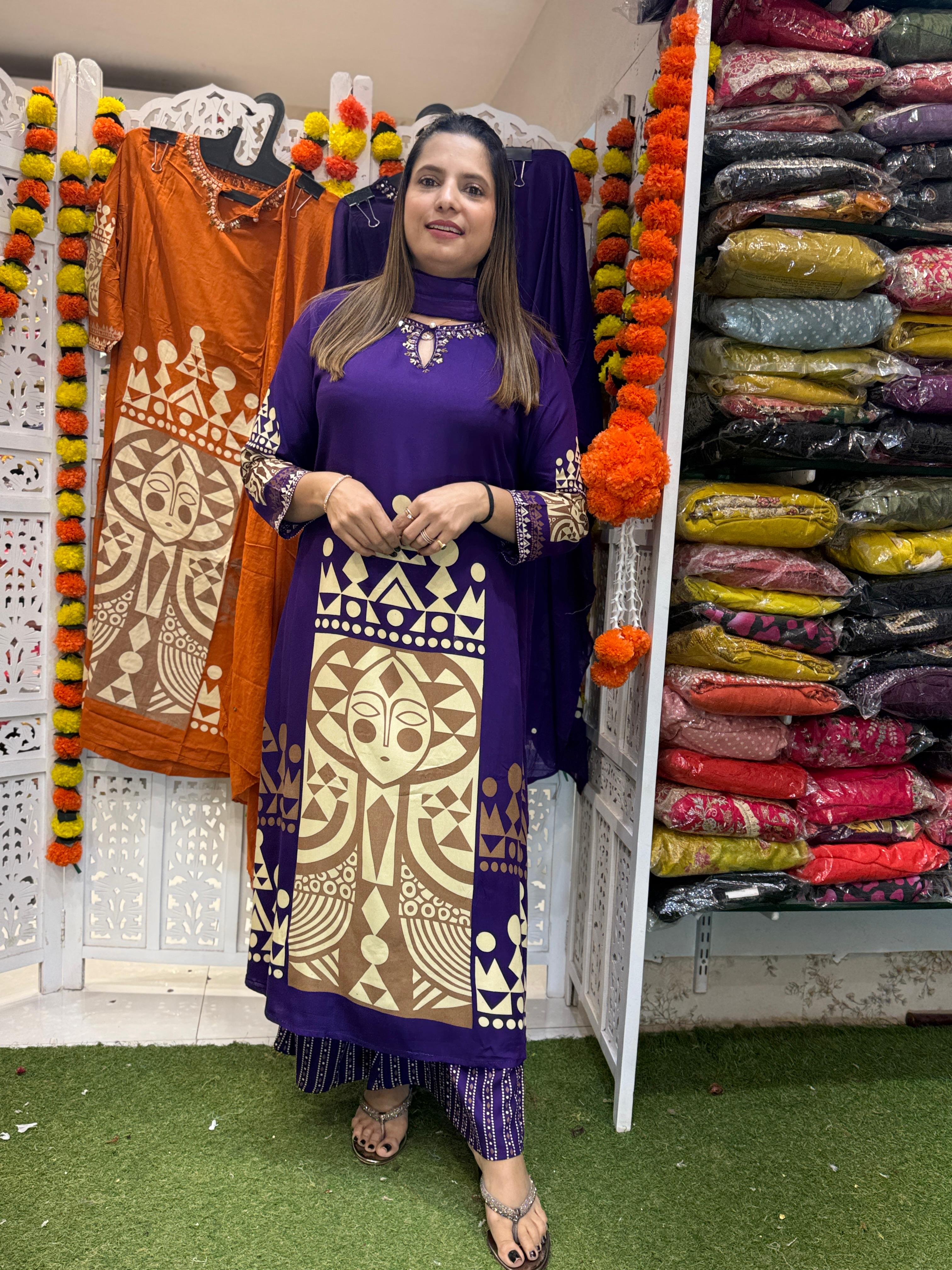 German Rayon Purple 3pc Set