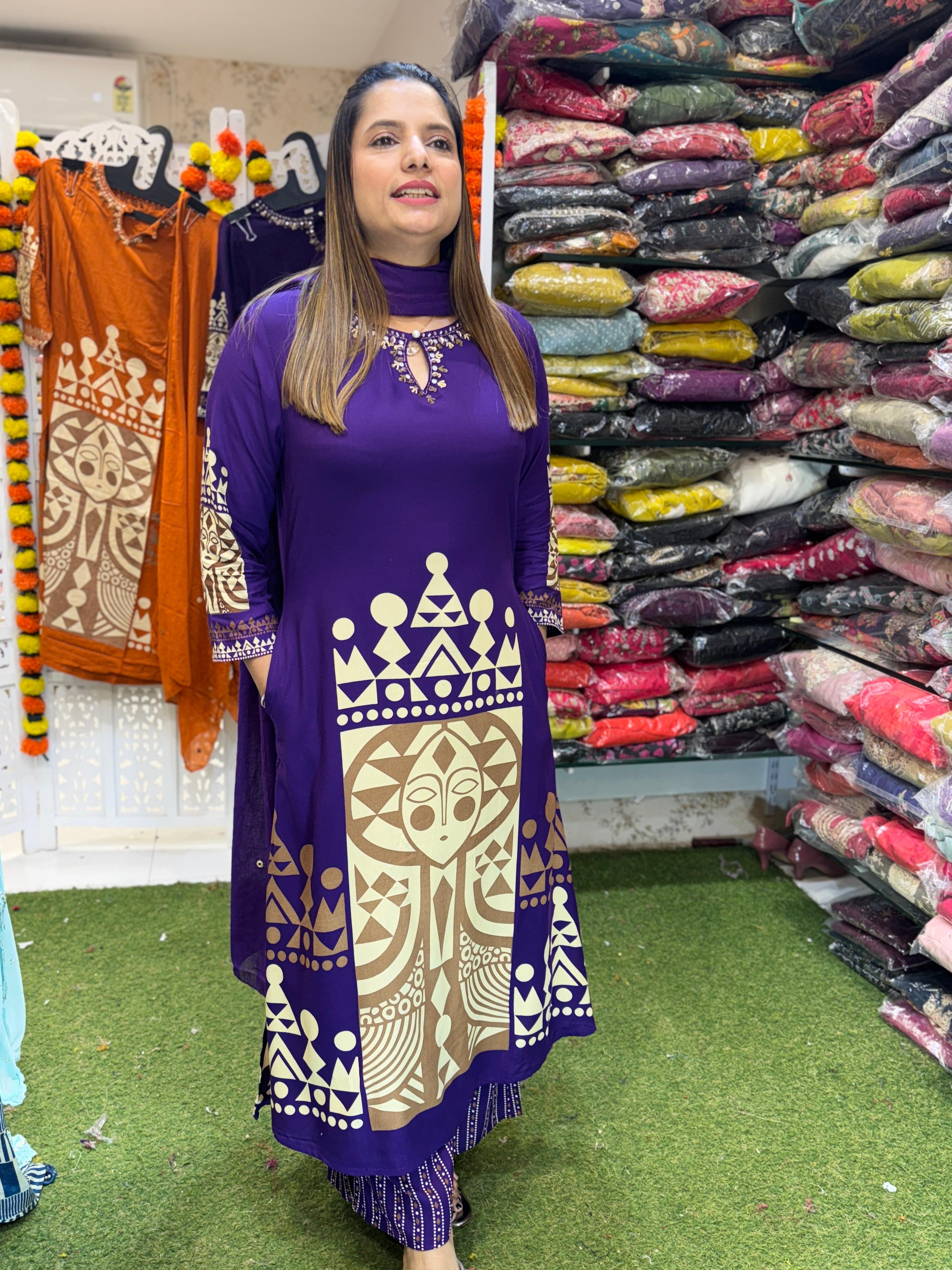 German Rayon Purple 3pc Set