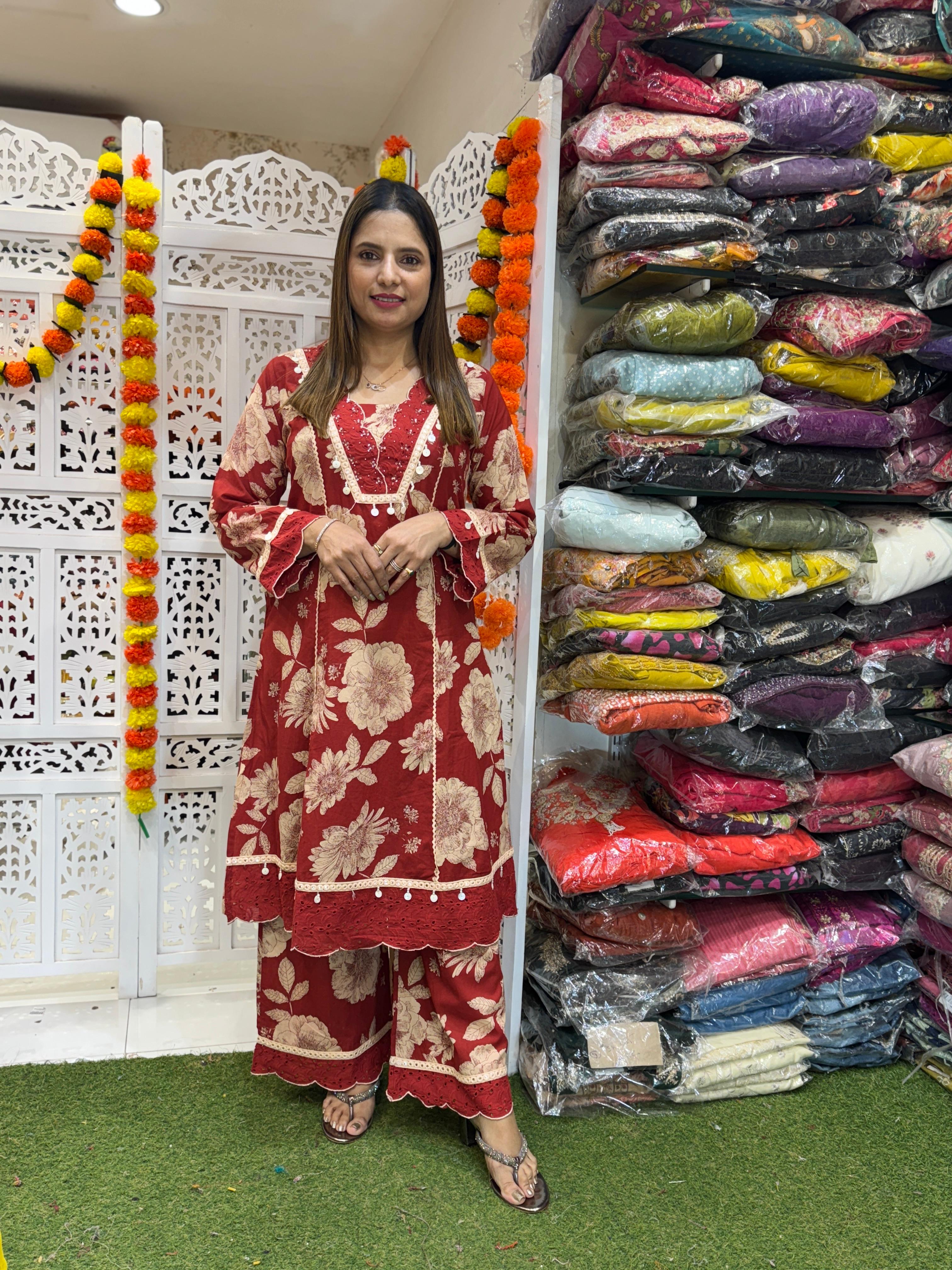 Cotton Red 2pc Set