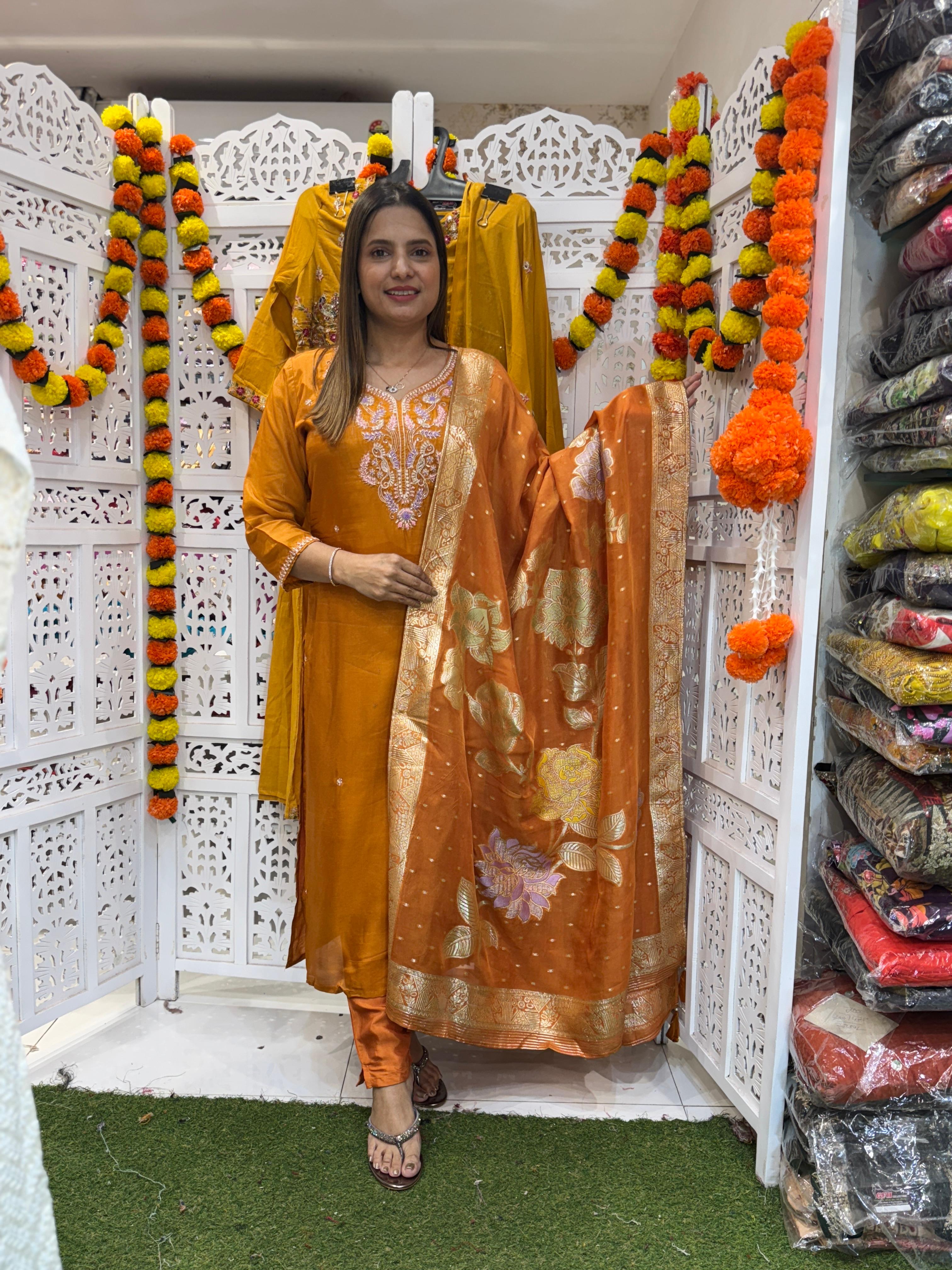 Dola Silk Orange 3pc Set