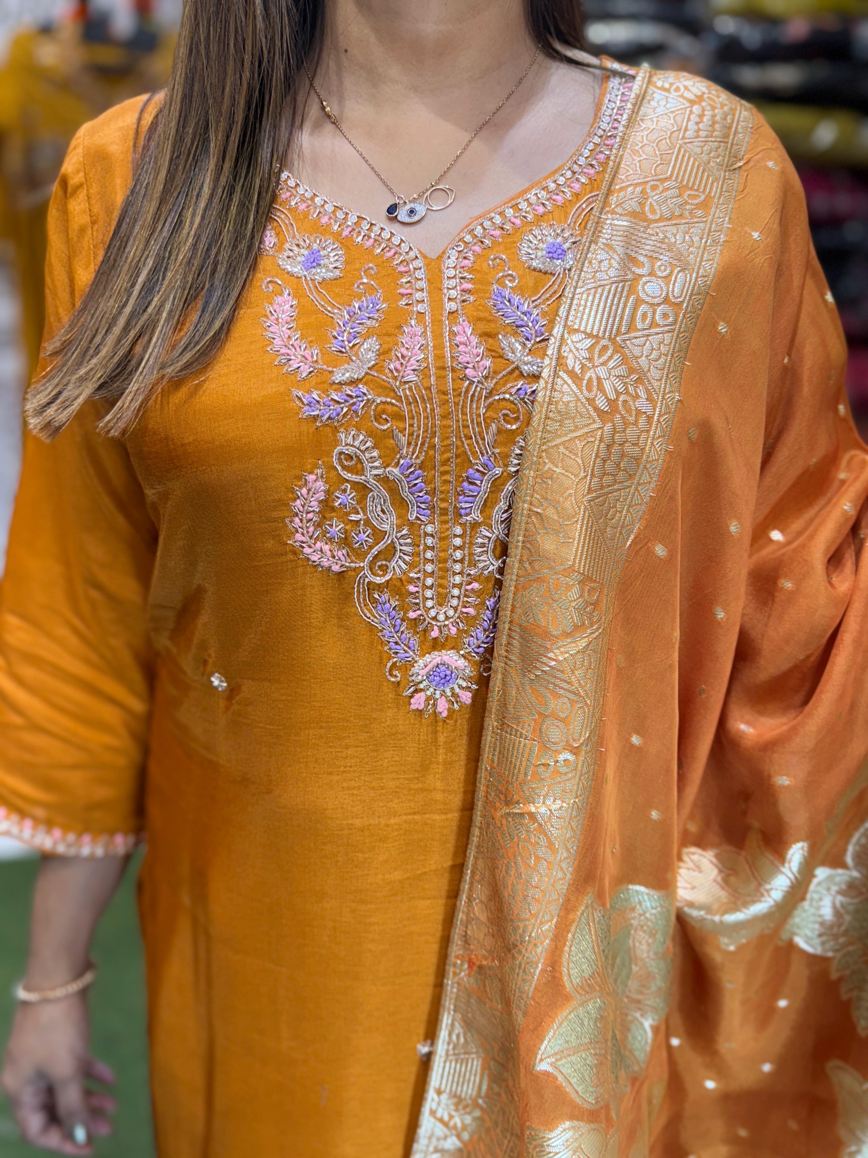 Dola Silk Orange 3pc Set