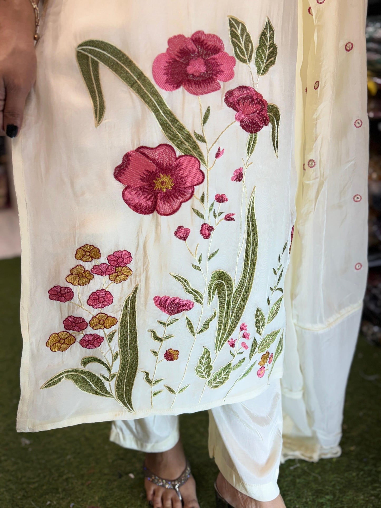 Viscoce Organza Ivory 3pc Set