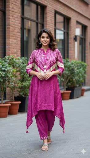 Satin Gaji Purple 2pc Set
