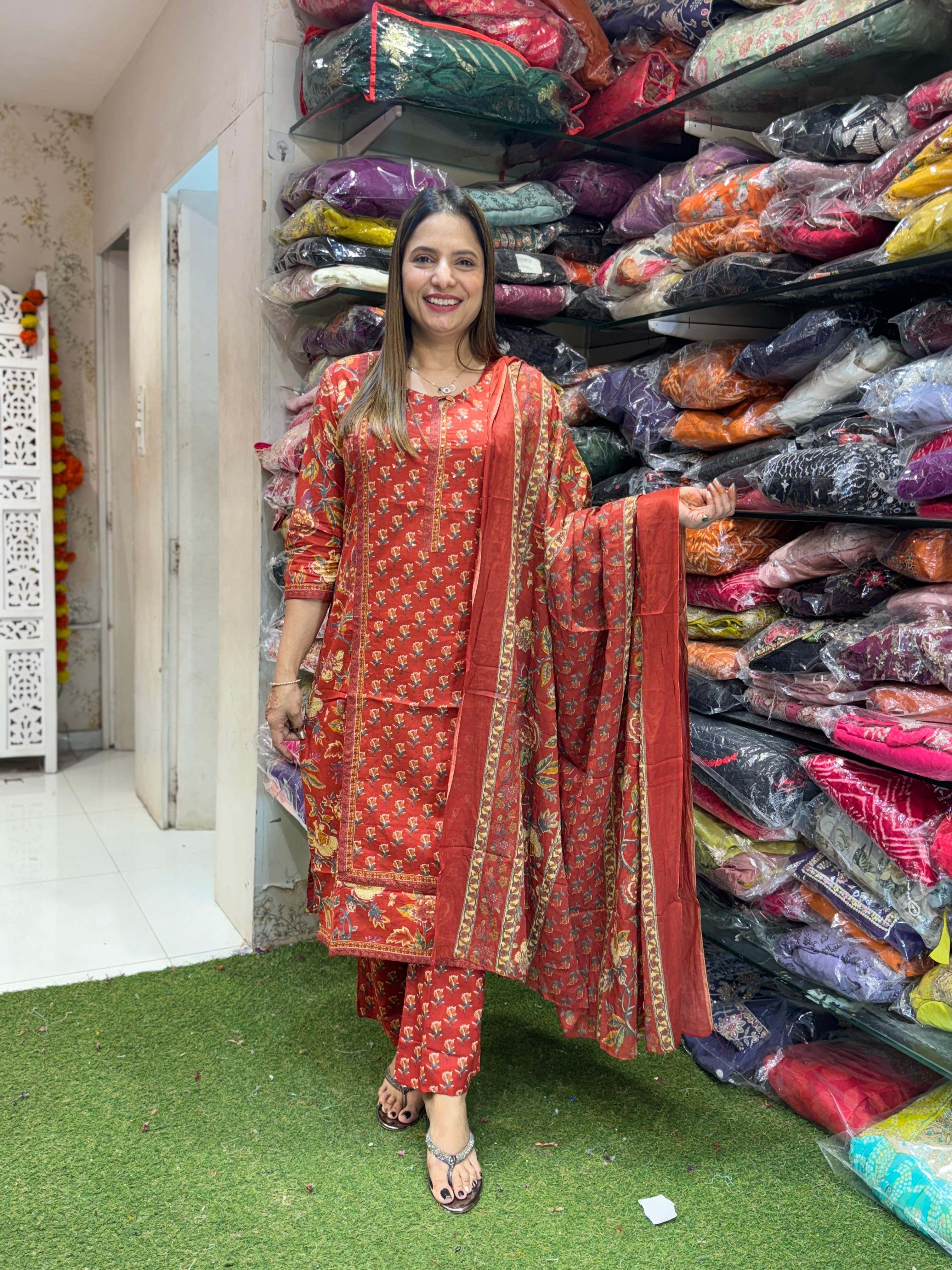 Cotton Red 3pc Set