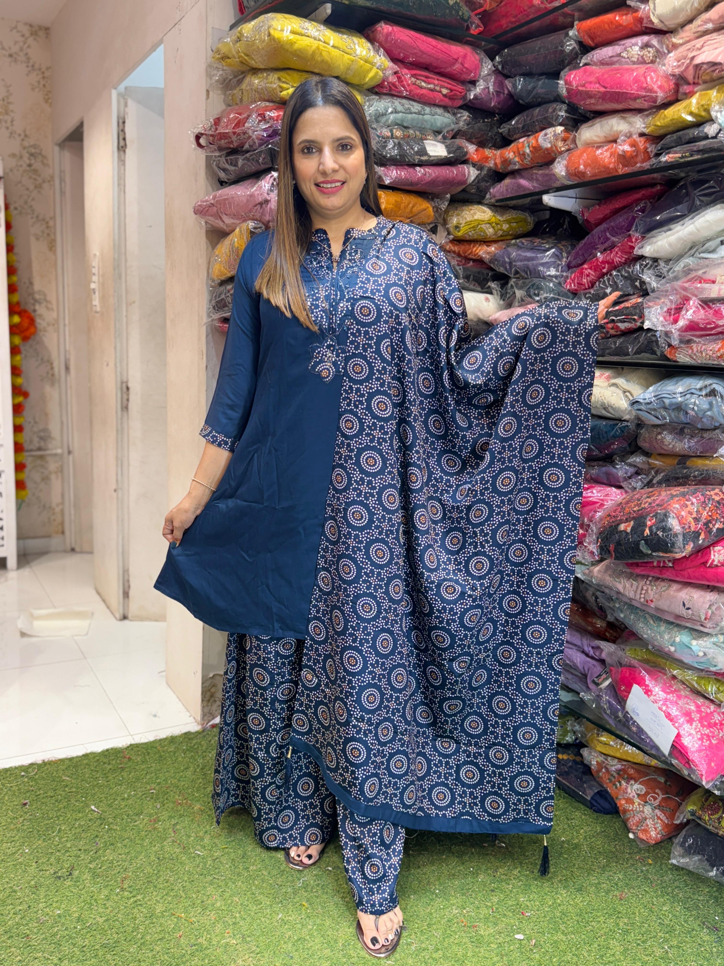 Gaji Silk Blue 3pc Set