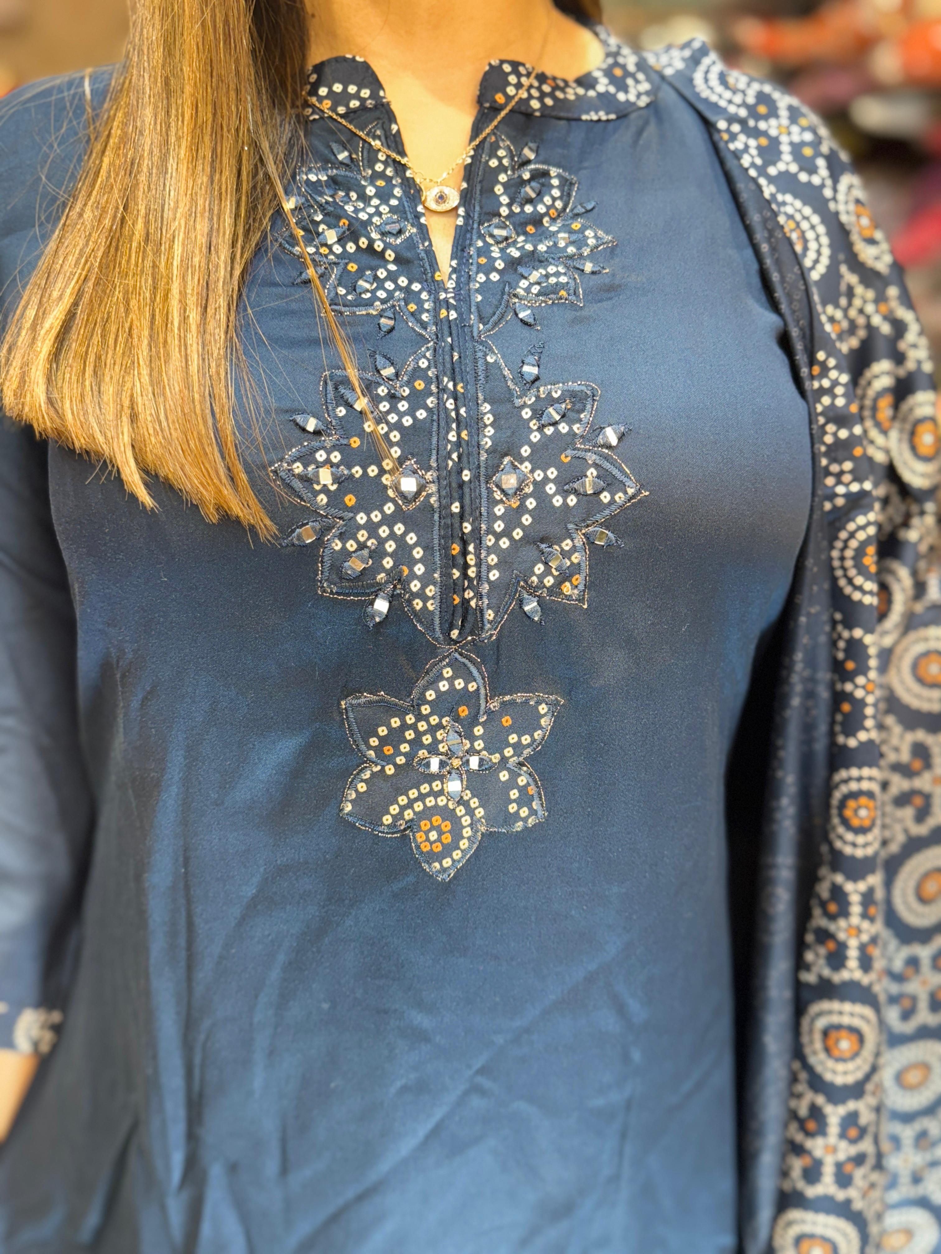 Gaji Silk Blue 3pc Set