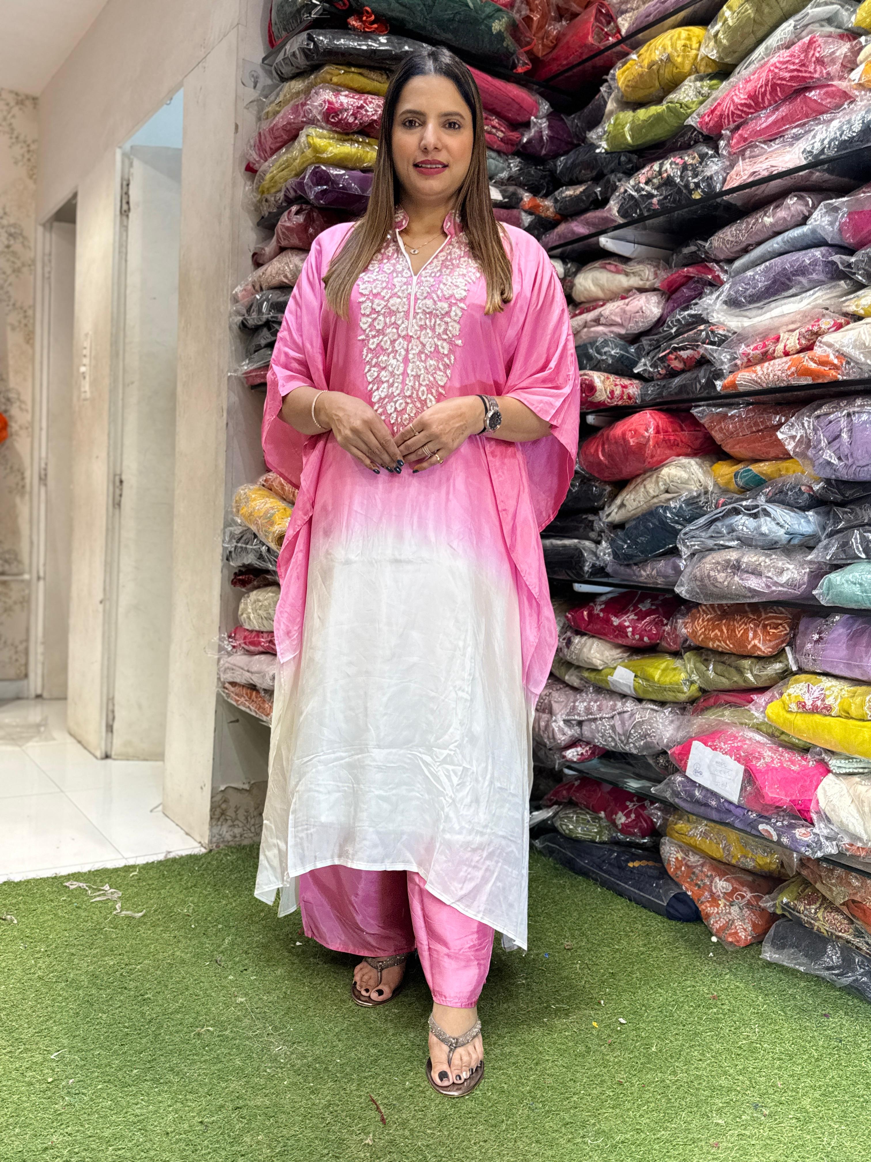 HO Silk Pink Kaftan 2pc Set