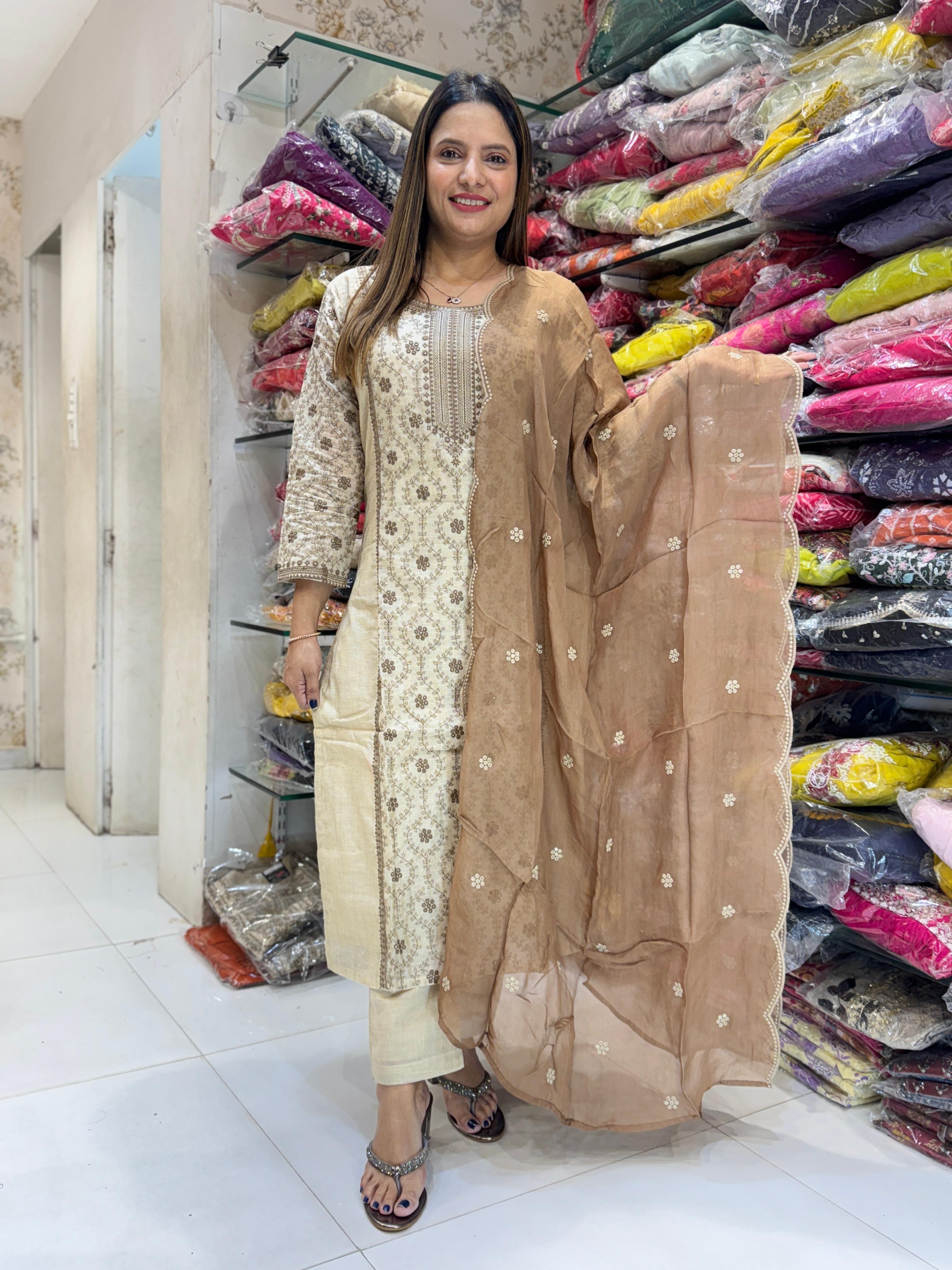 Pure Linen Silk 3pc Suit