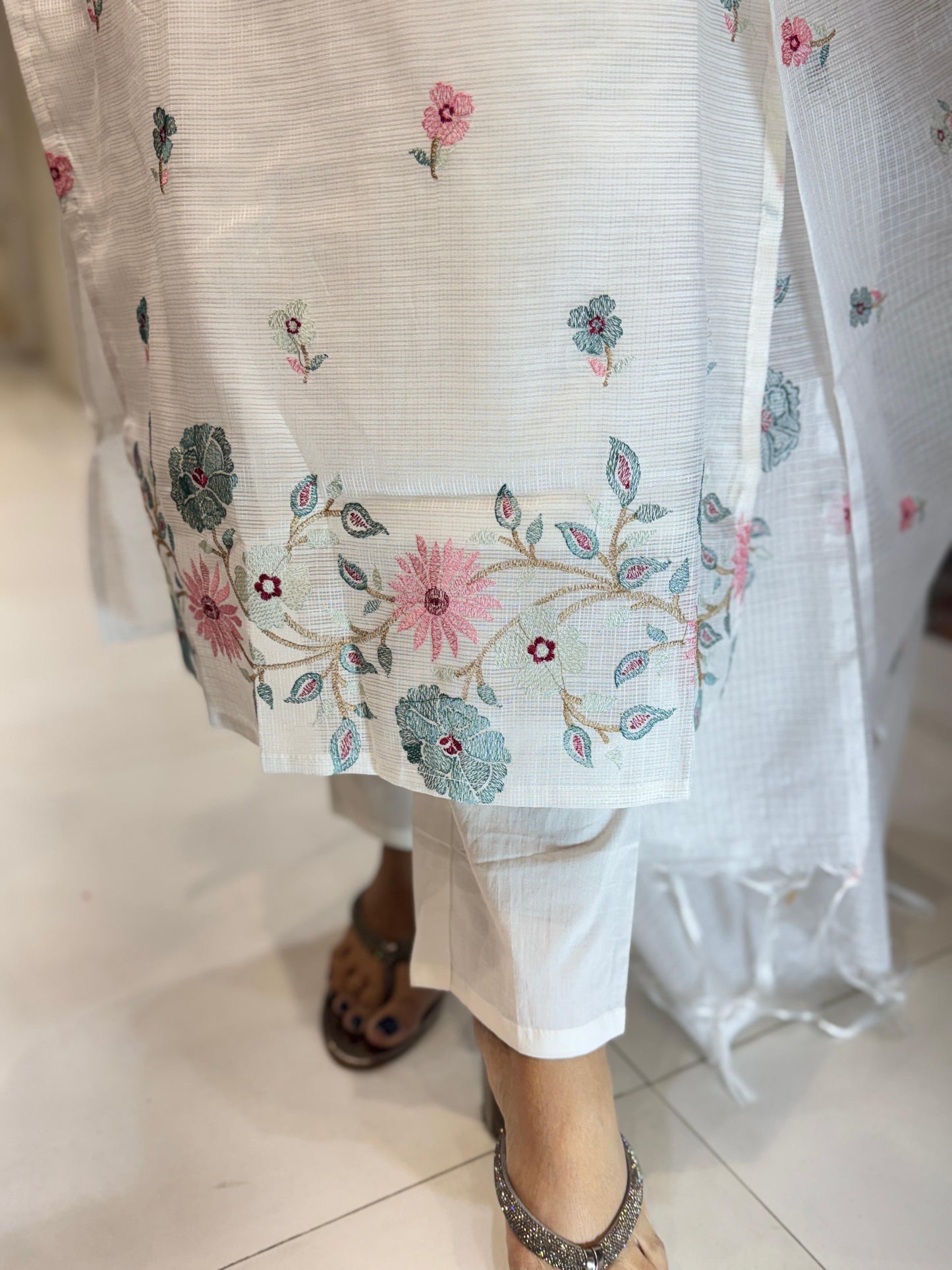 Supernet Kota Doria White 3pc Set