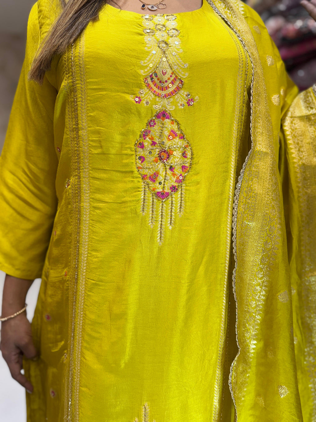 Dola Silk Yellow 3pc Set