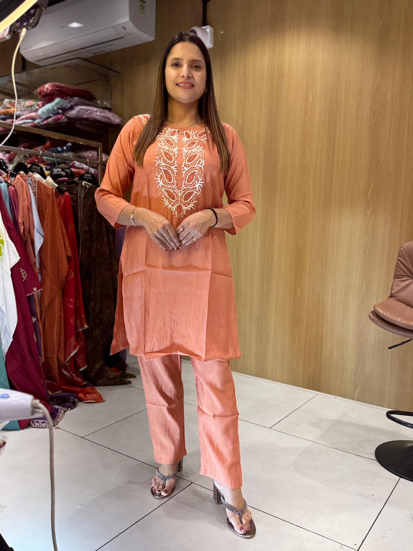 Cotton Silk Orange 2pc Set