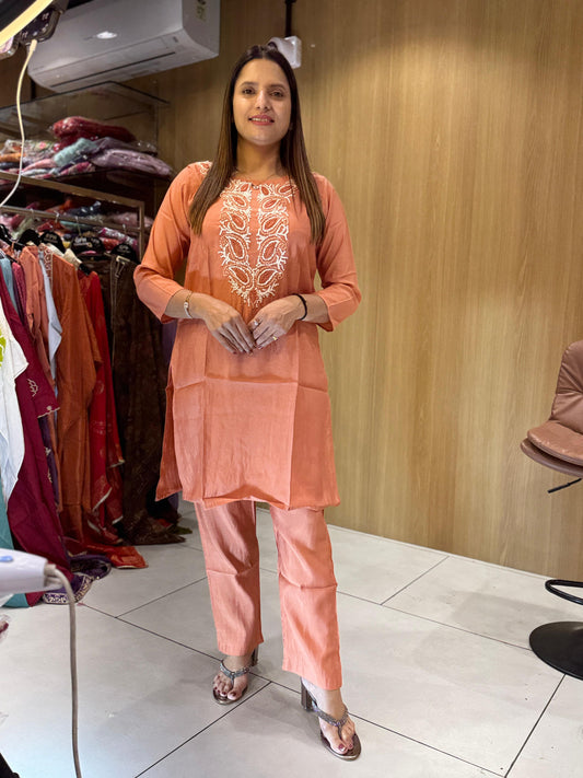 Cotton Silk Orange 2pc Set