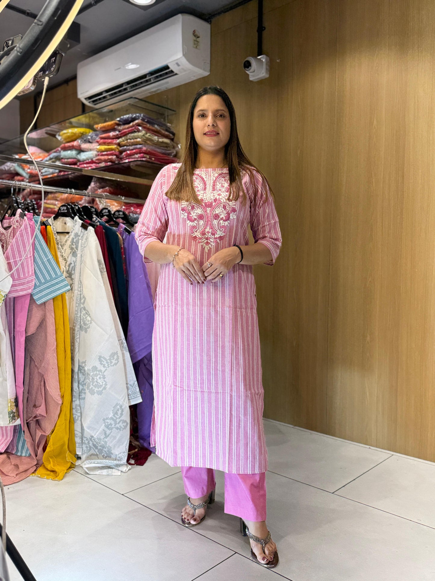 Handloom Cotton Pink 2pc Set