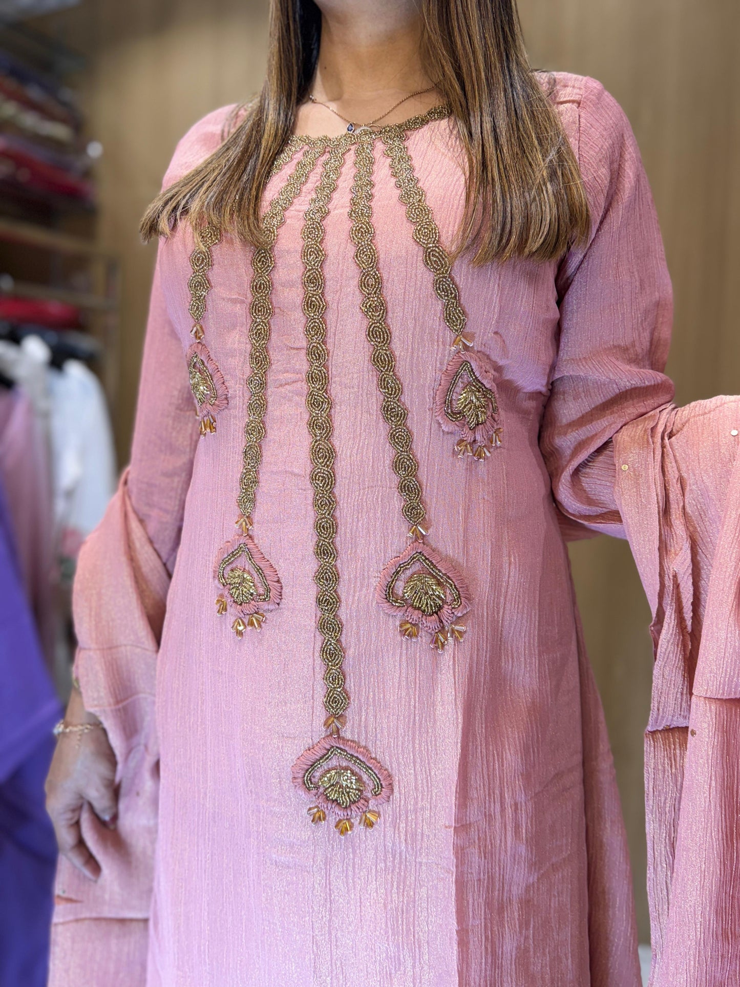 Crush Tissue Rose Gold Pink 3pc Set