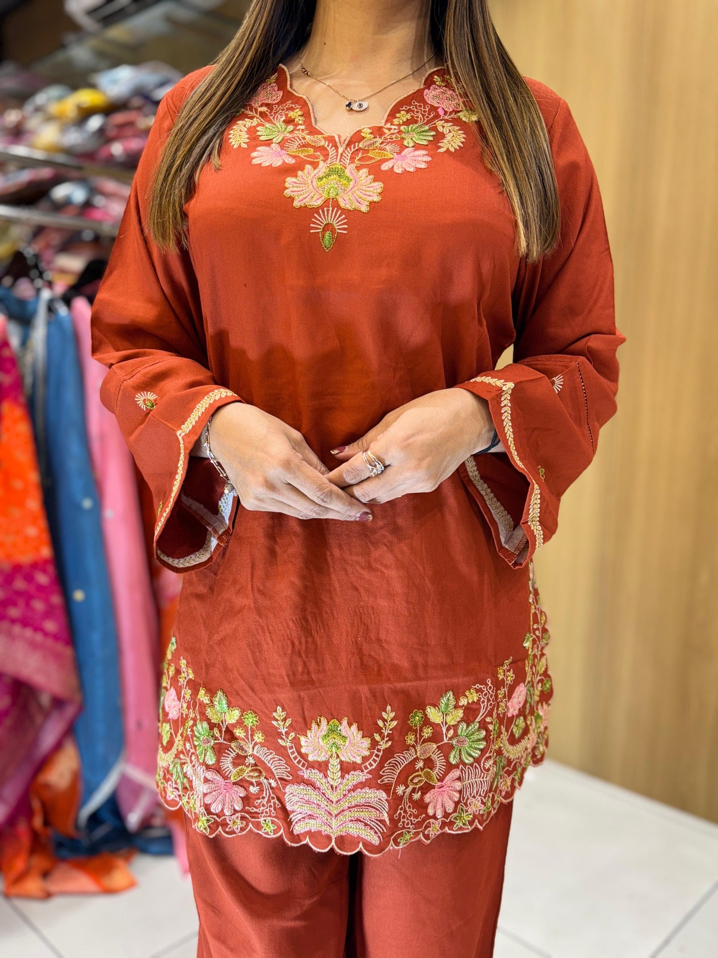 German Rayon Orange 2pc Set