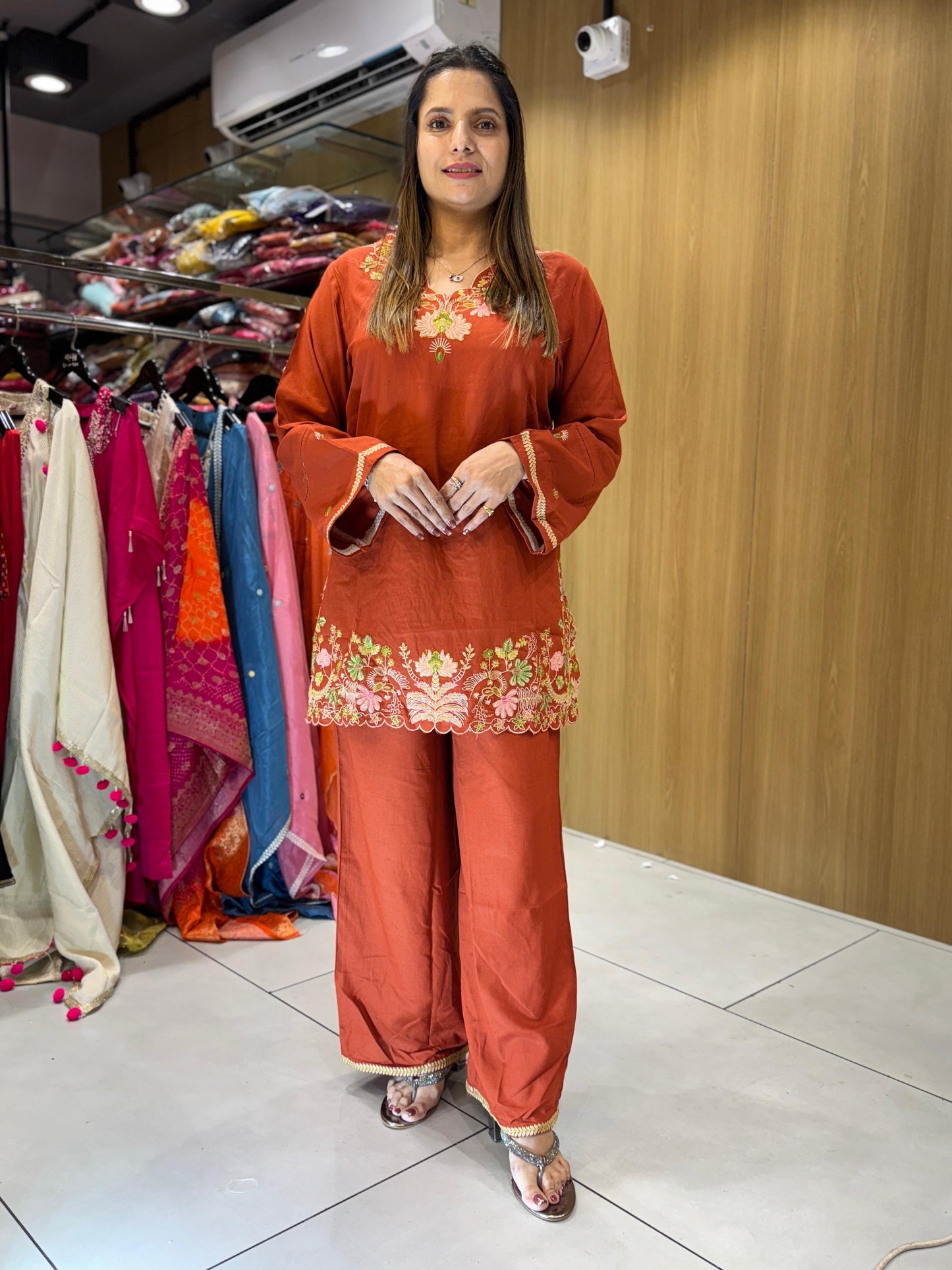 German Rayon Orange 2pc Set