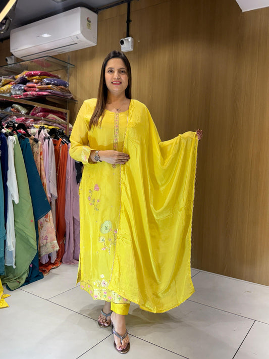 Viscoce Organza Yellow 3pc Set