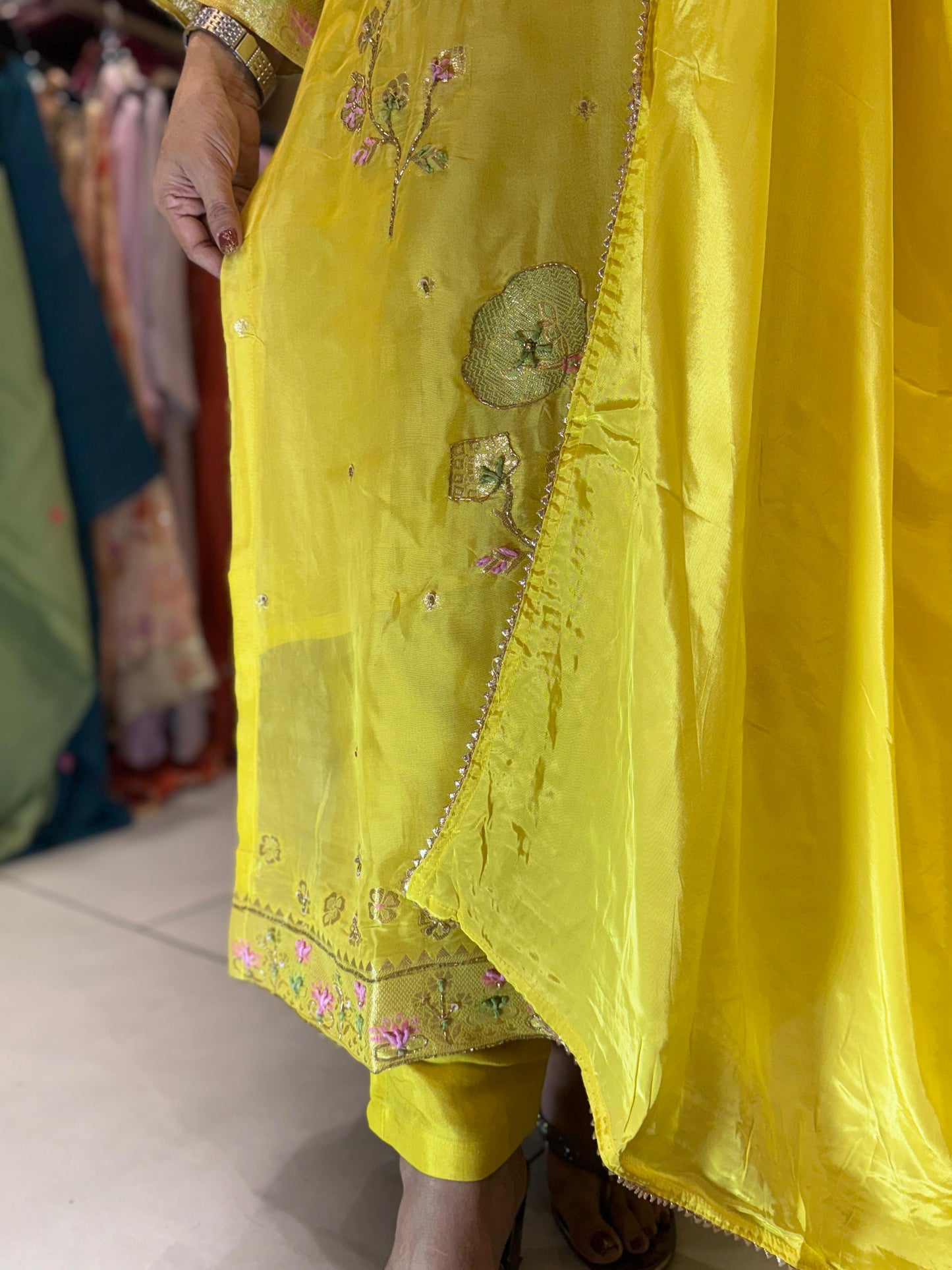 Viscoce Organza Yellow 3pc Set