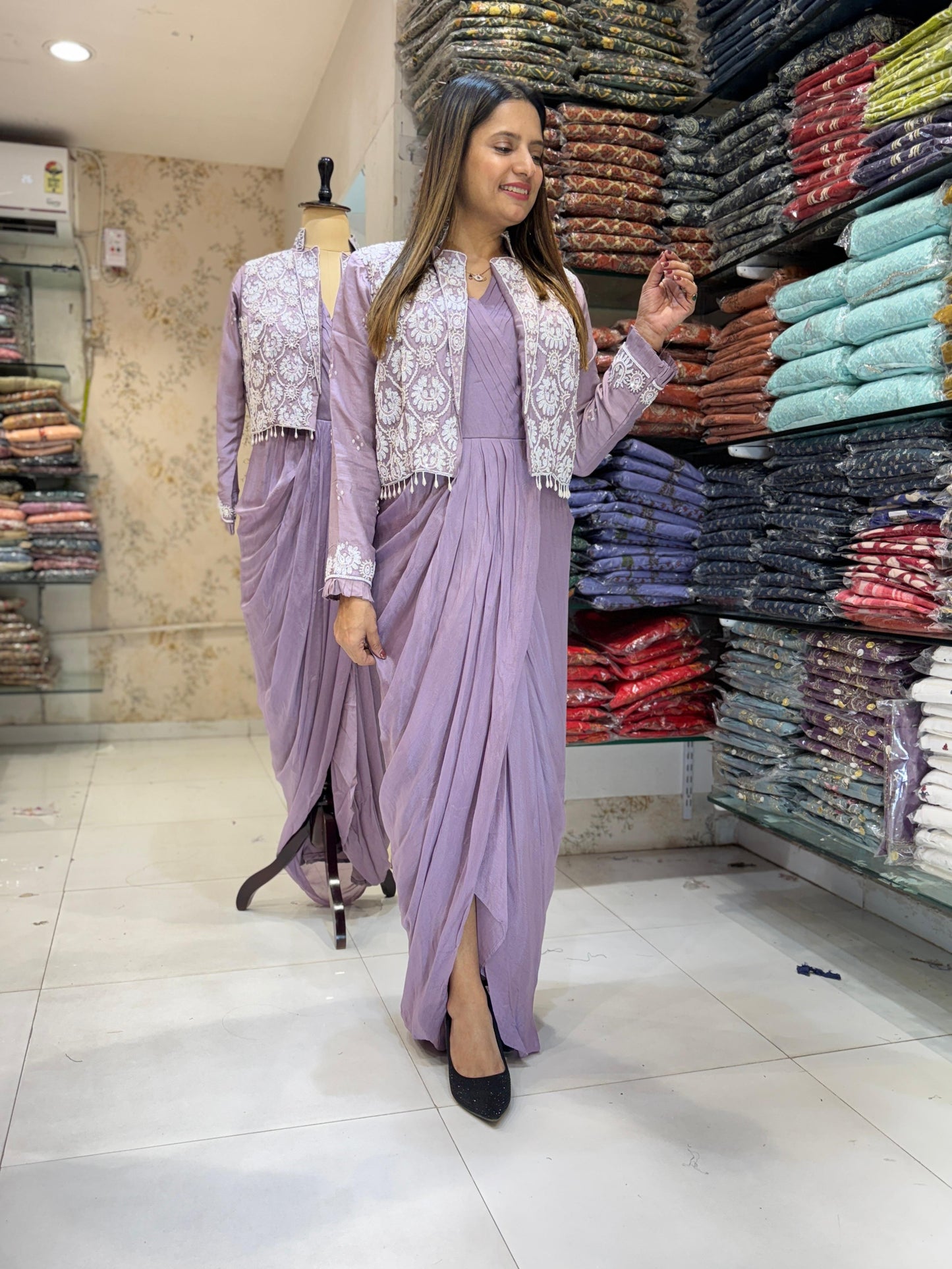 Chinon Purple Gown Western Look