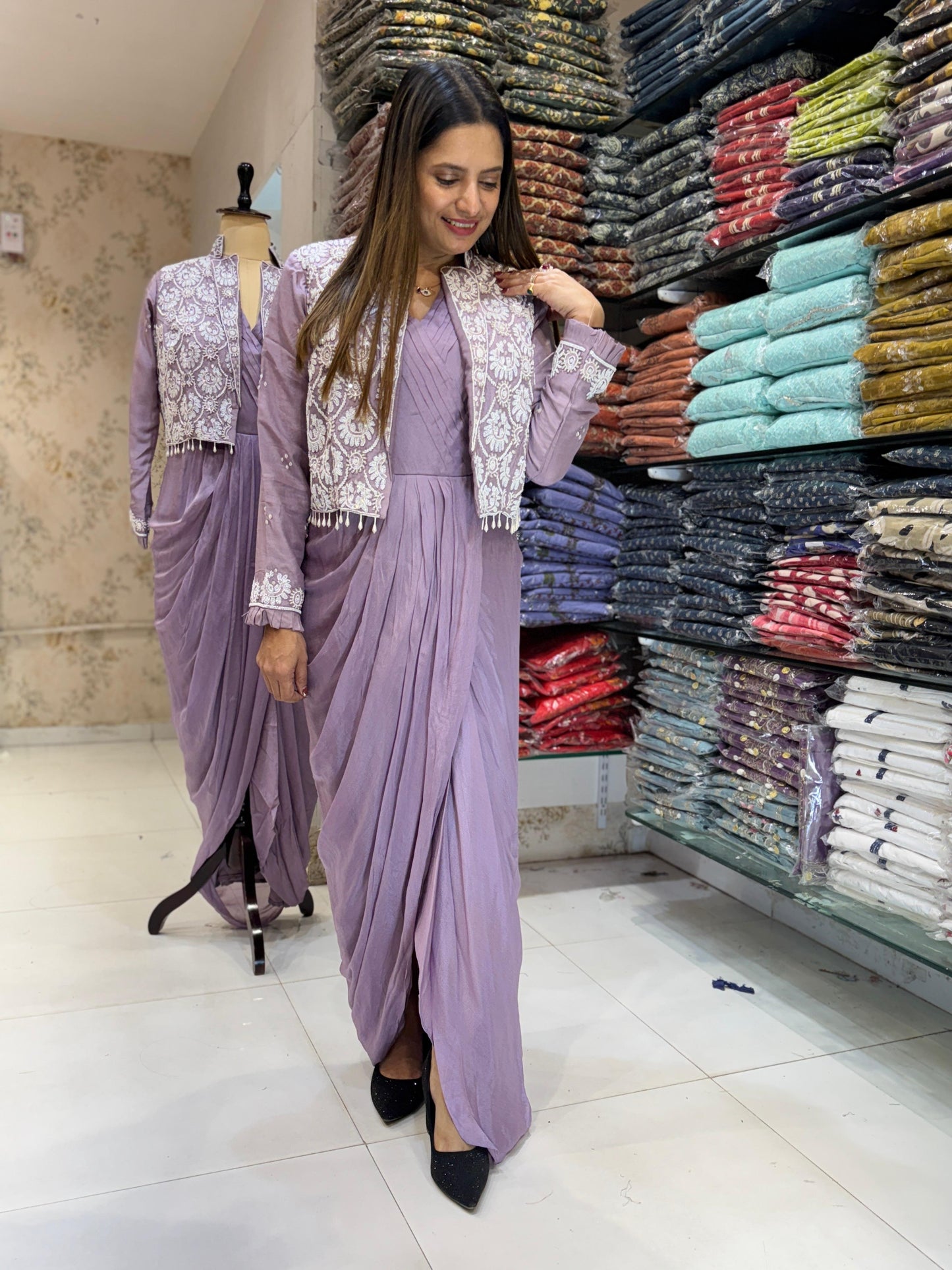 Chinon Purple Gown Western Look