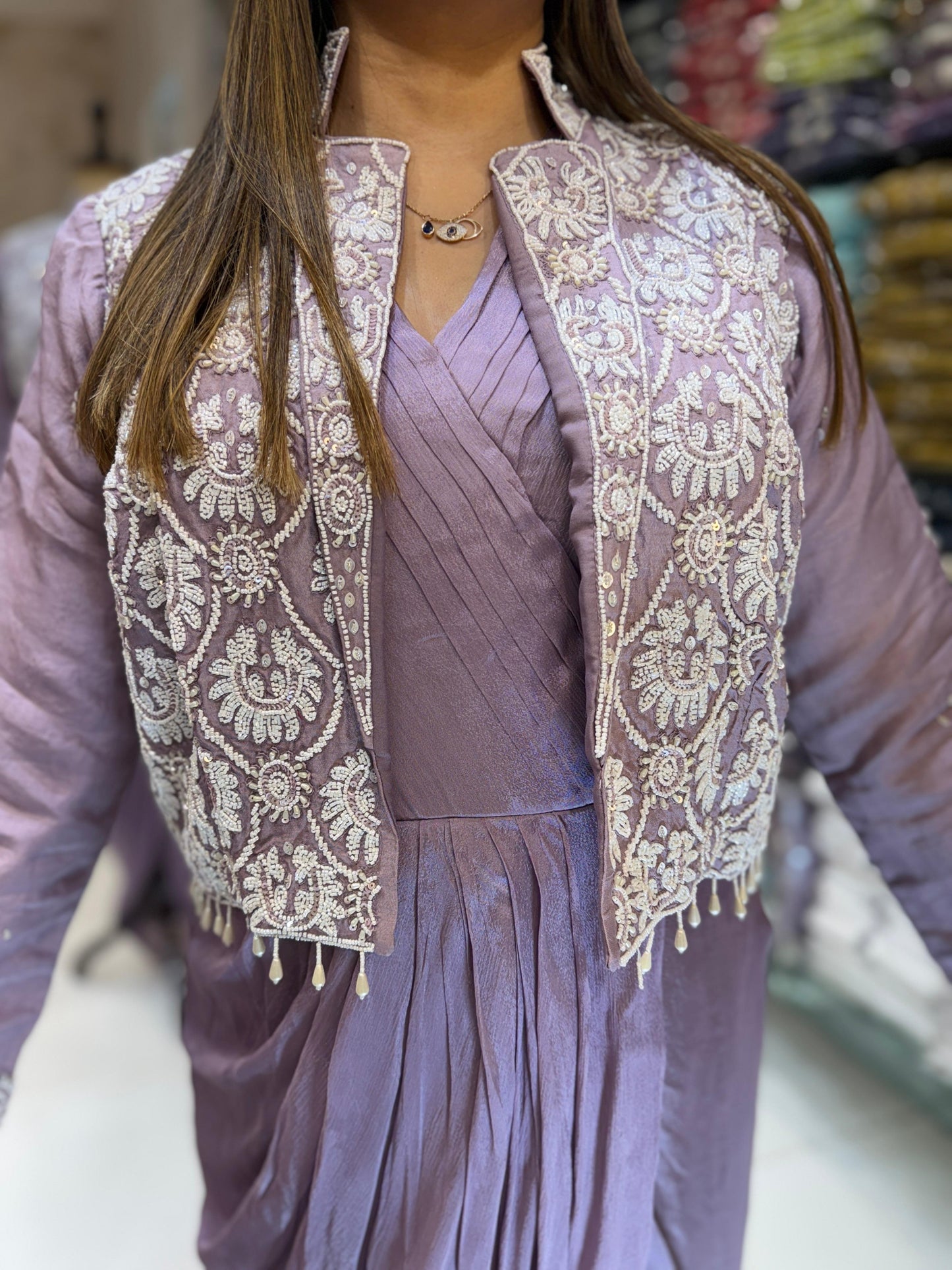 Chinon Purple Gown Western Look