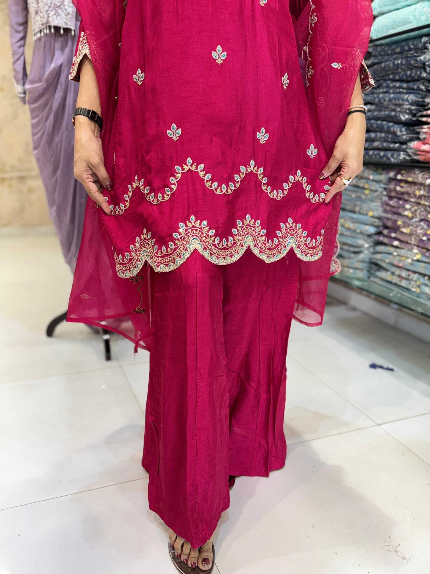 Dola Silk Rani Pink 3pc Set