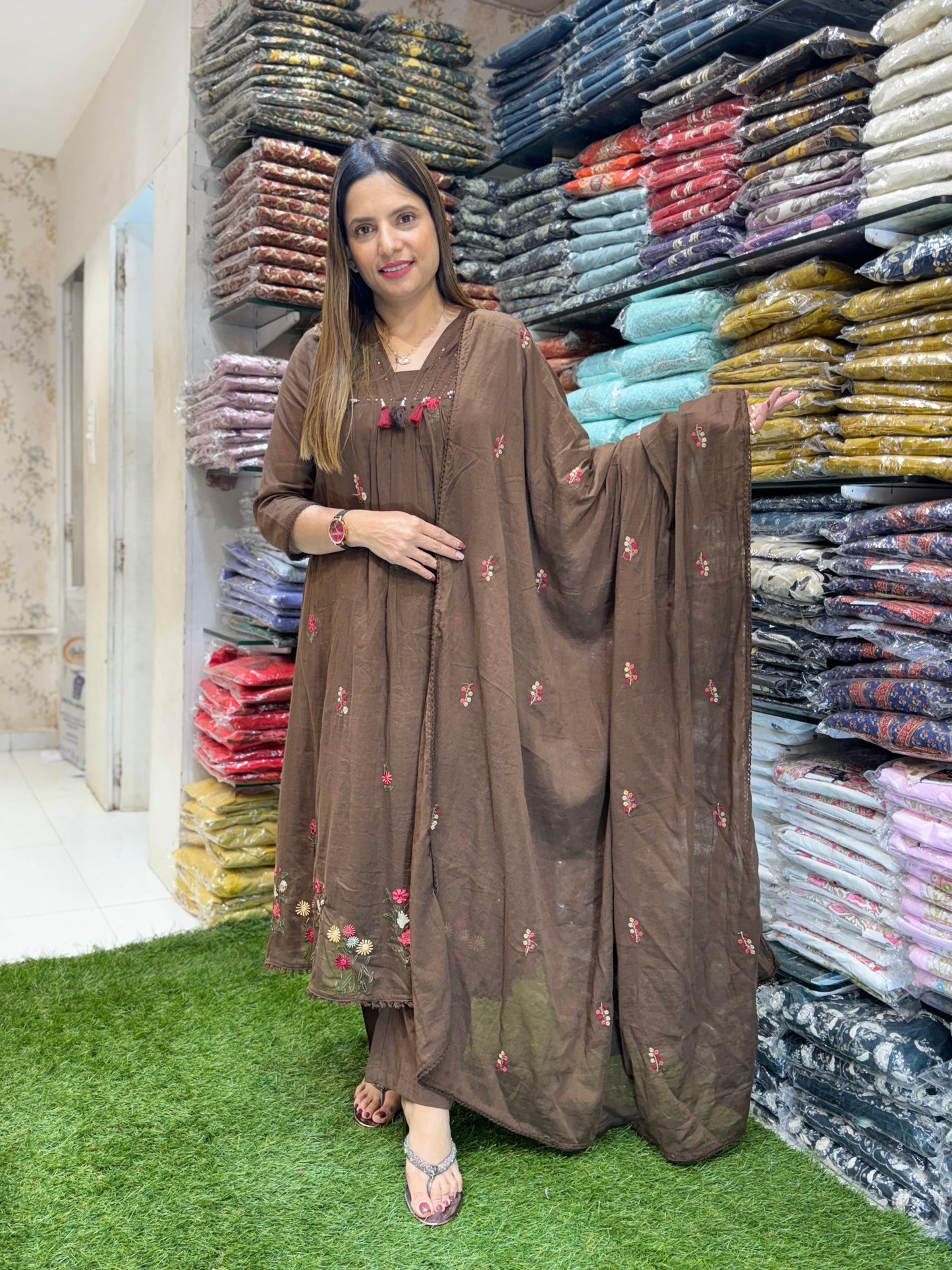 Mull Cotton Brown 3pc Set